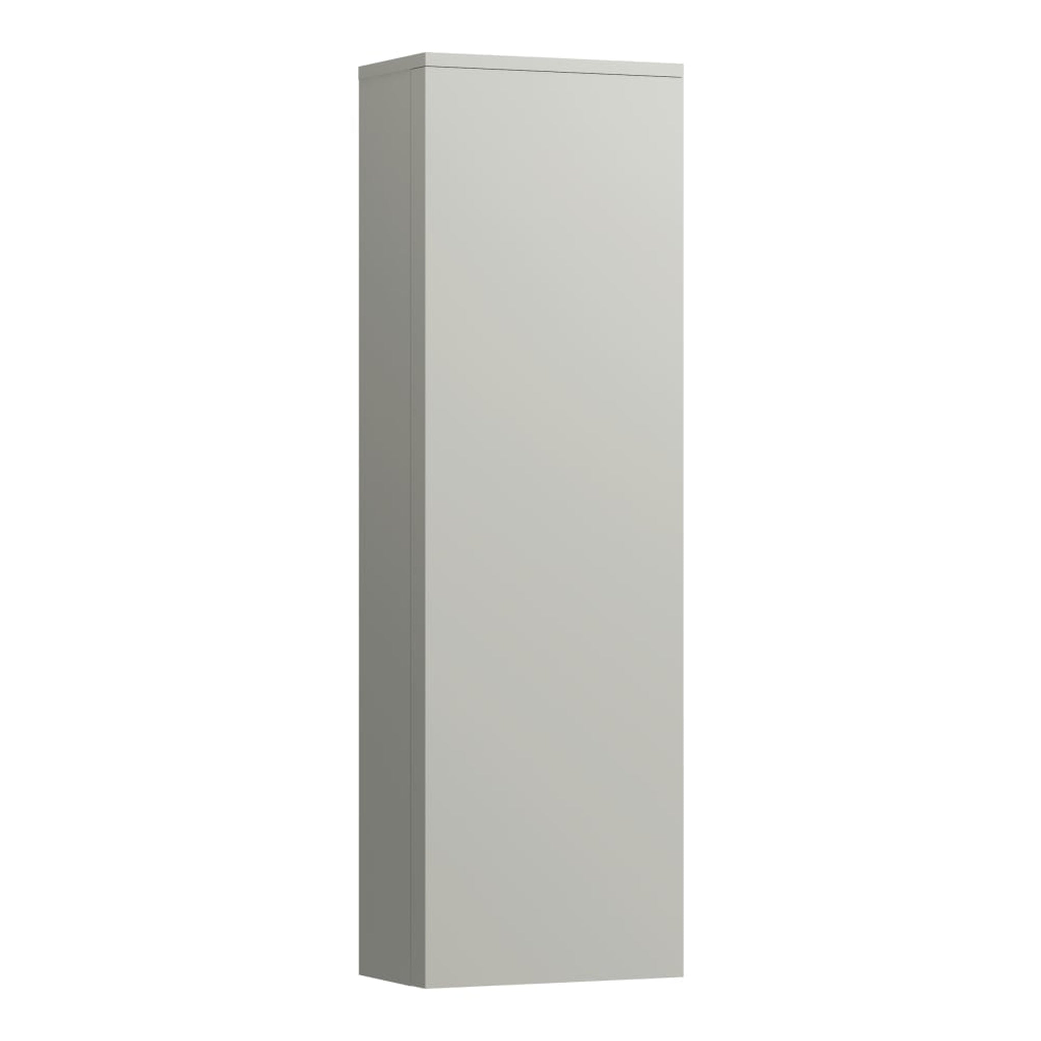 Laufen, Laufen Kartell 16" x 51" 1-Door Left-Hinged Pebble Gray Wall-Mounted Tall Cabinet With 4 Fixed Glass Shelves