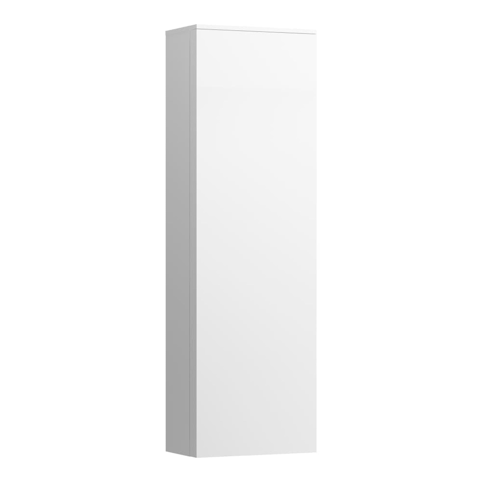 Laufen, Laufen Kartell 16" x 51" 1-Door Left-Hinged White Wall-Mounted Tall Cabinet With 4 Fixed Glass Shelves