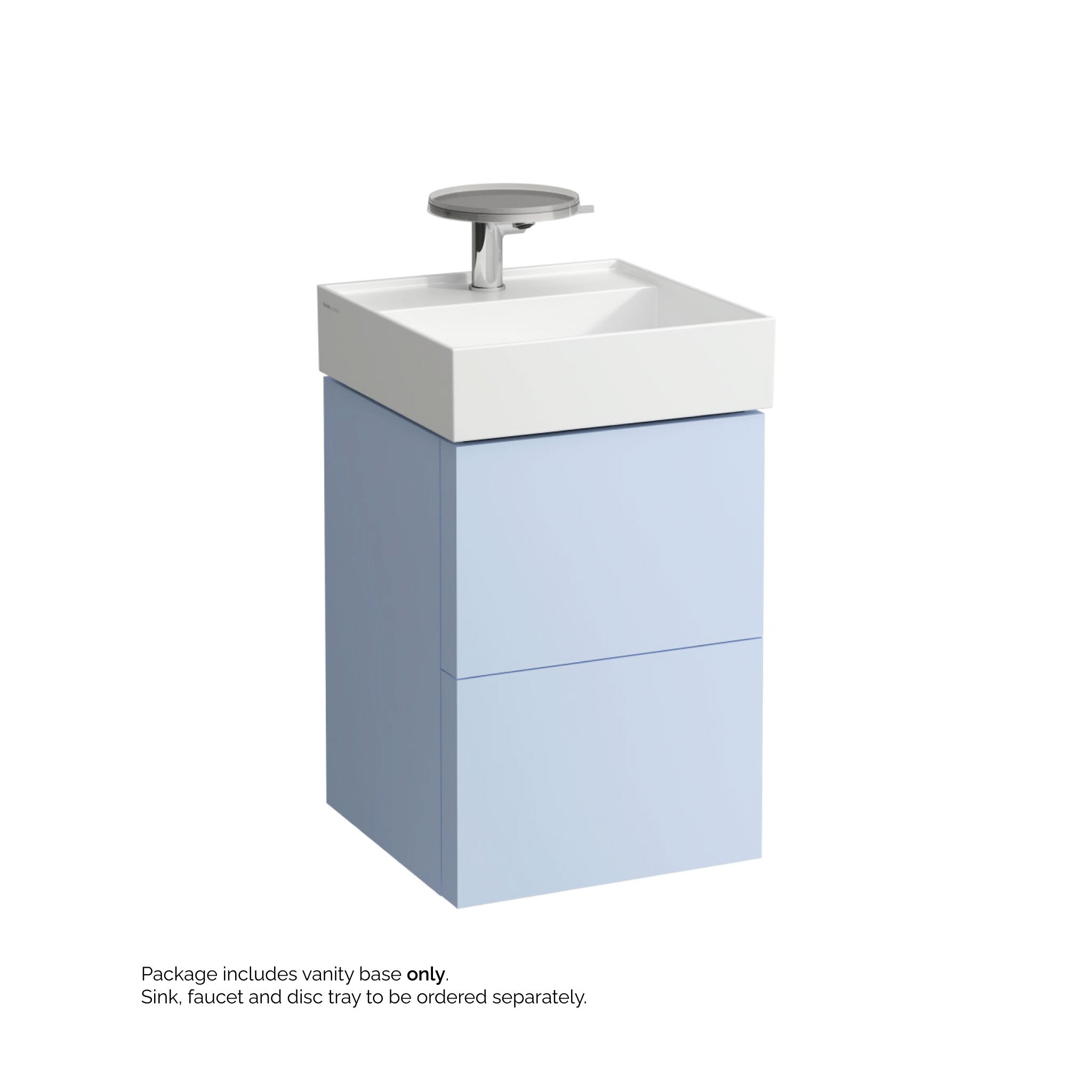 Laufen, Laufen Kartell 17" 2-Drawer Gray Blue Wall-Mounted Vanity With Drawer Organizer