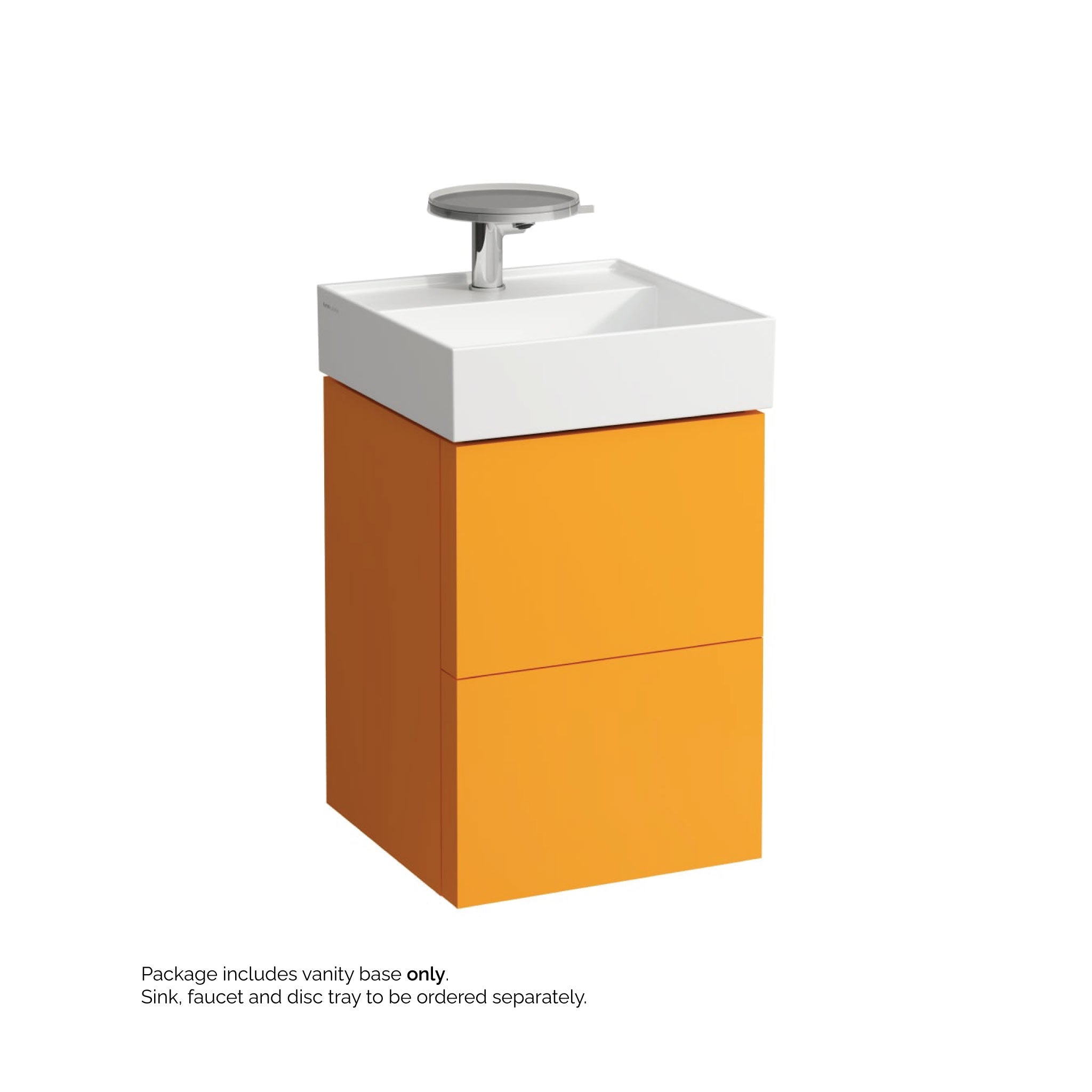 Laufen, Laufen Kartell 17" 2-Drawer Ochre Brown Wall-Mounted Vanity With Drawer Organizer