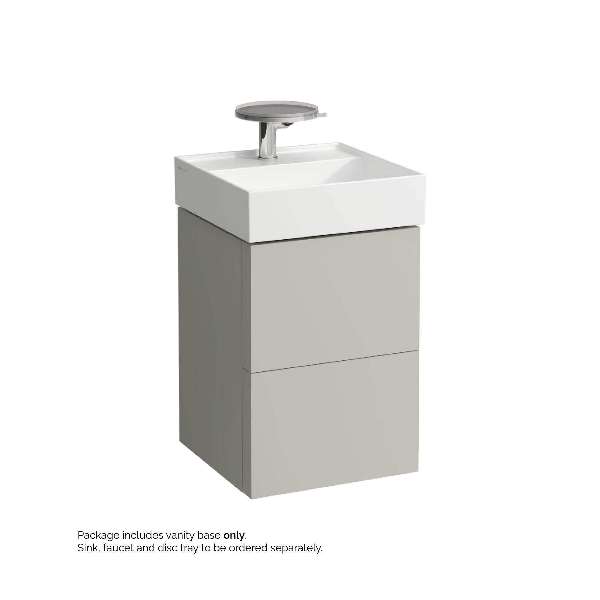 Laufen, Laufen Kartell 17" 2-Drawer Pebble Gray Wall-Mounted Vanity With Drawer Organizer