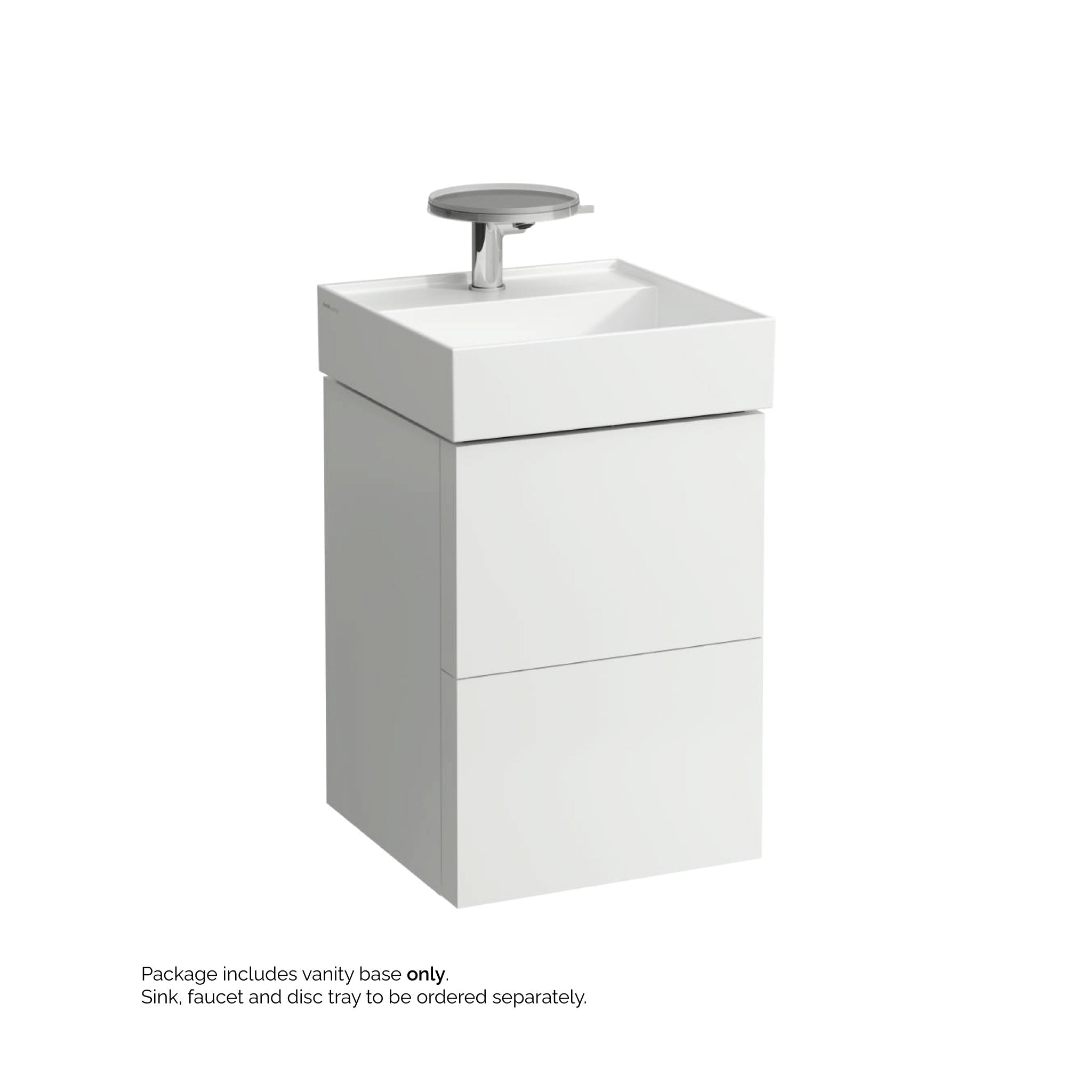 Laufen, Laufen Kartell 17" 2-Drawer White Wall-Mounted Vanity With Drawer Organizer