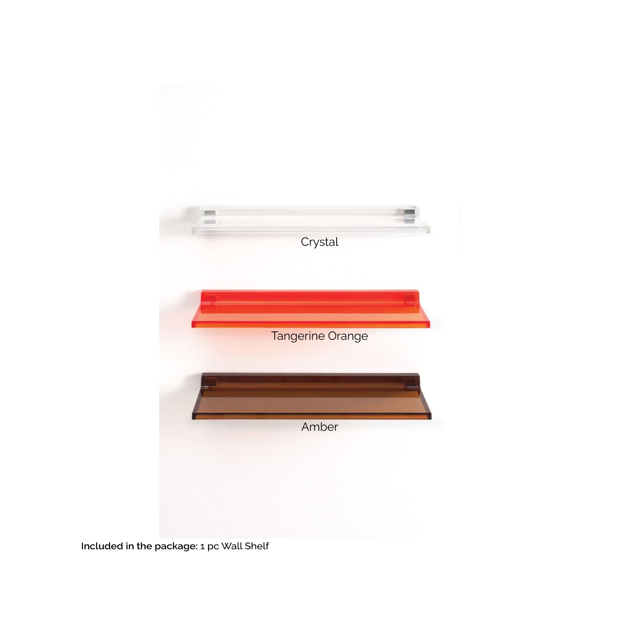 Laufen, Laufen Kartell 18" Amber Acrylic Wall Shelf