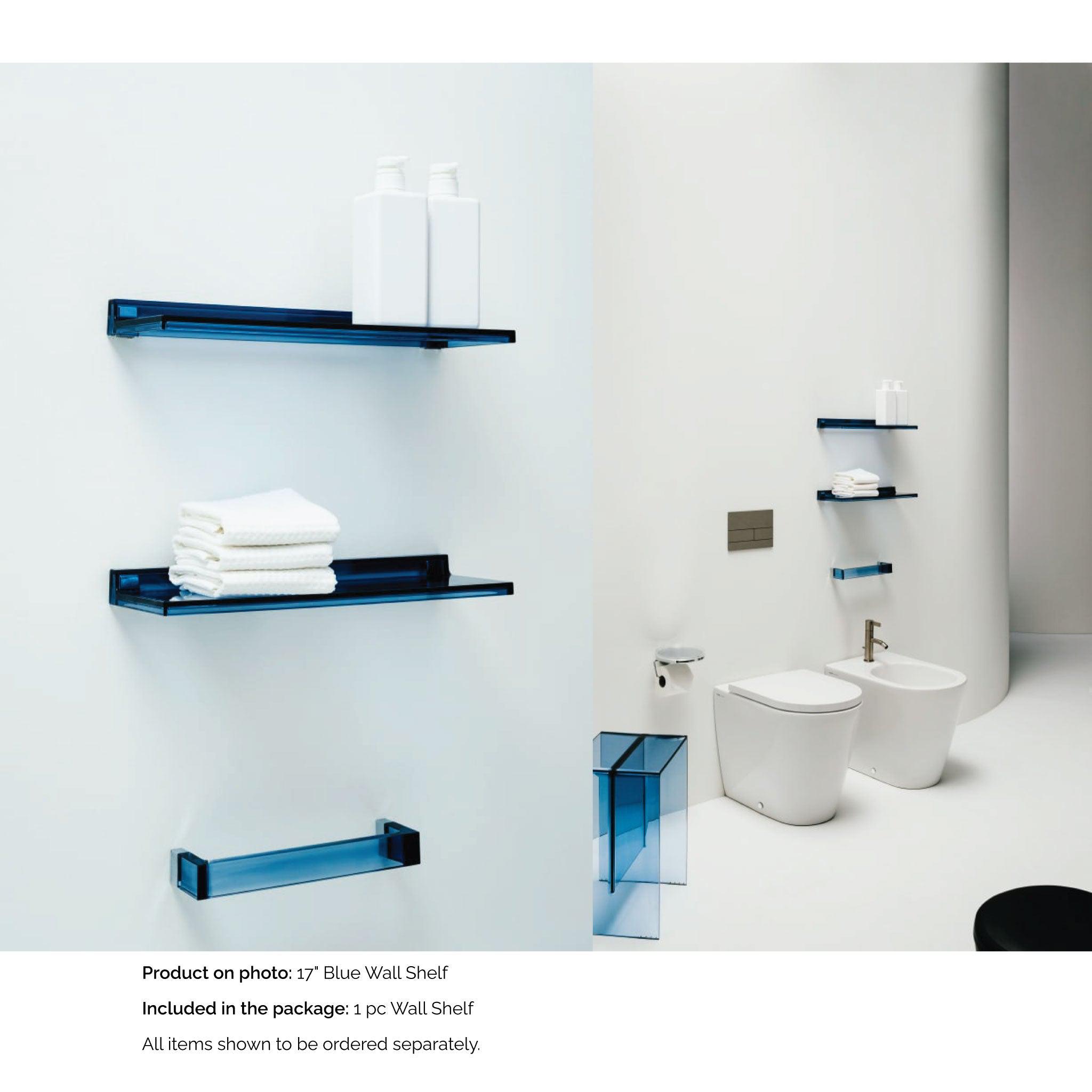 Laufen, Laufen Kartell 18" Blue Acrylic Wall Shelf