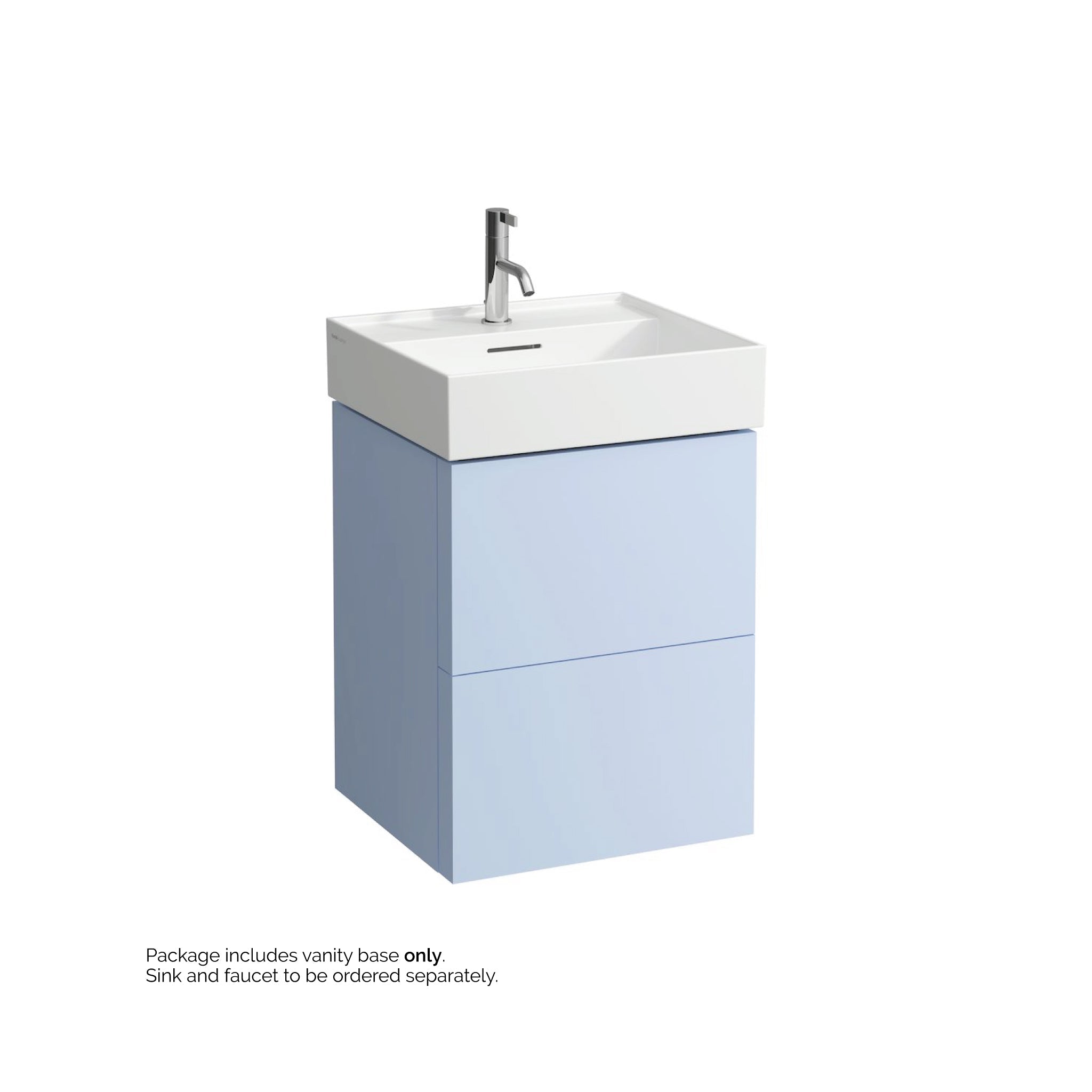 Laufen, Laufen Kartell 19" 2-Drawer Gray Blue Wall-Mounted Vanity With Drawer Organizer