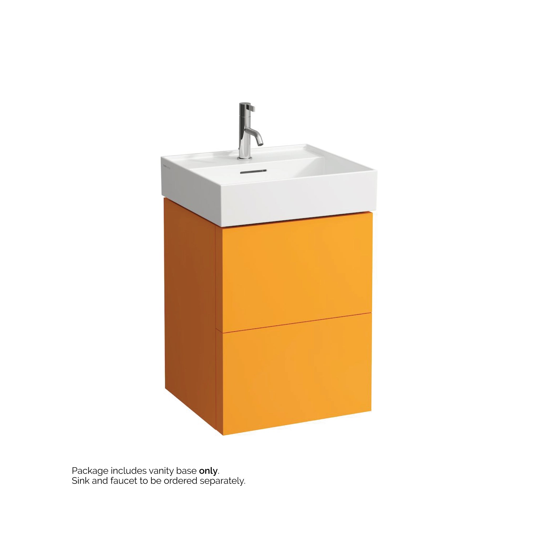 Laufen, Laufen Kartell 19" 2-Drawer Ochre Brown Wall-Mounted Vanity With Drawer Organizer