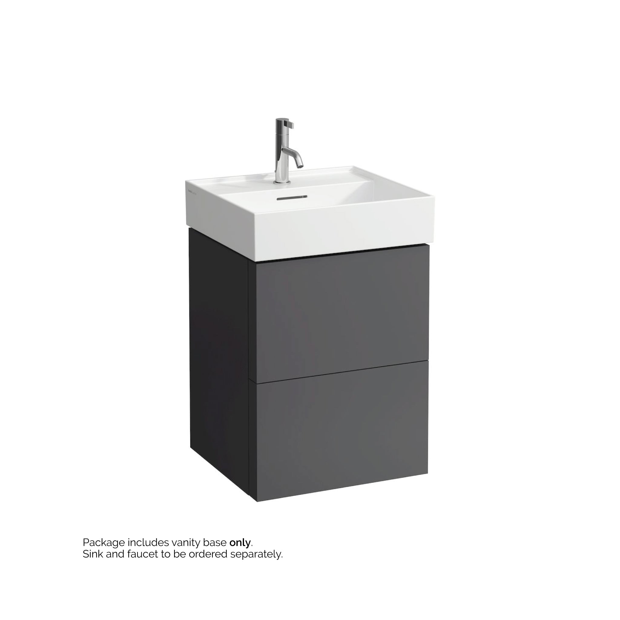 Laufen, Laufen Kartell 19" 2-Drawer Slate Gray Wall-Mounted Vanity With Drawer Organizer