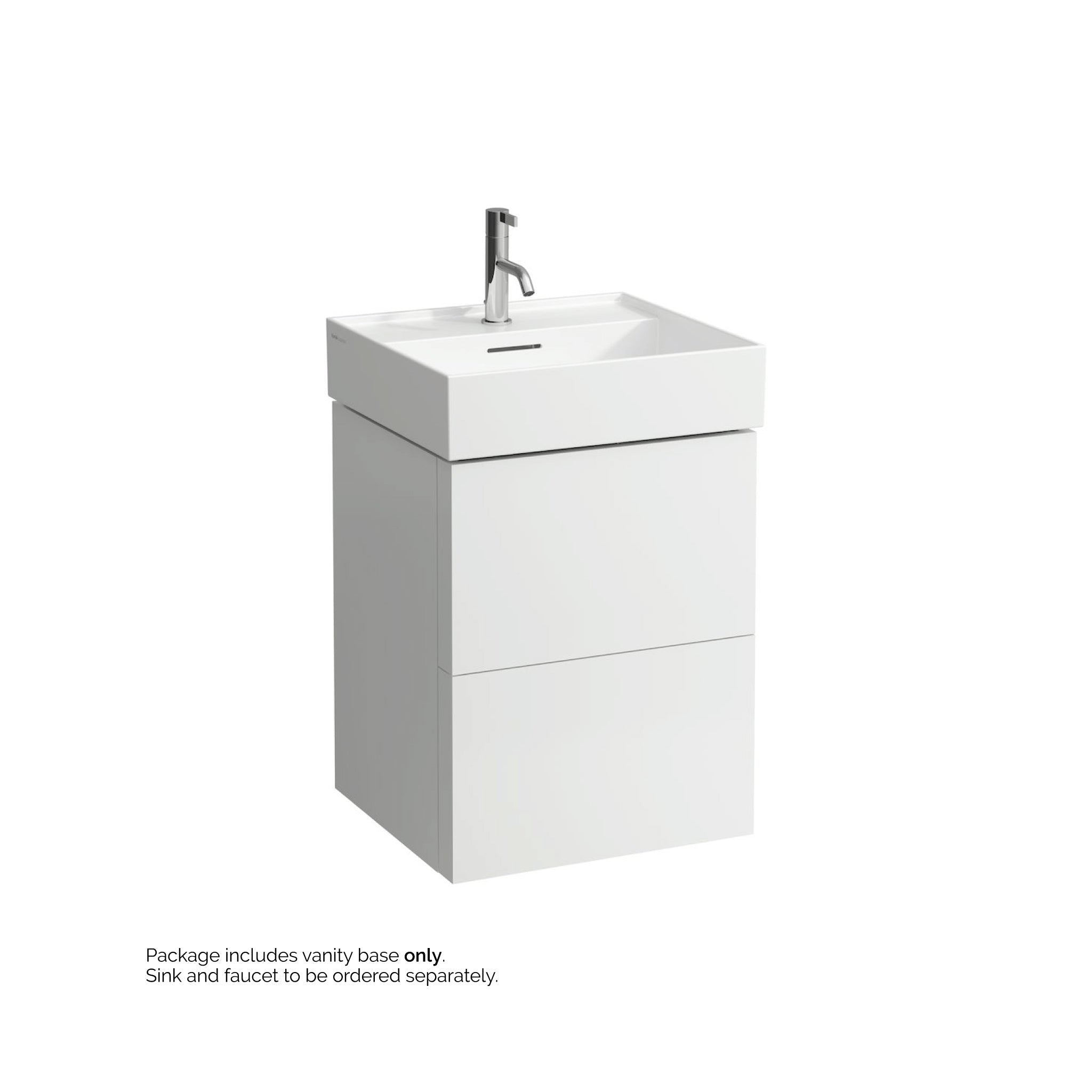 Laufen, Laufen Kartell 19" 2-Drawer White Wall-Mounted Vanity With Drawer Organizer