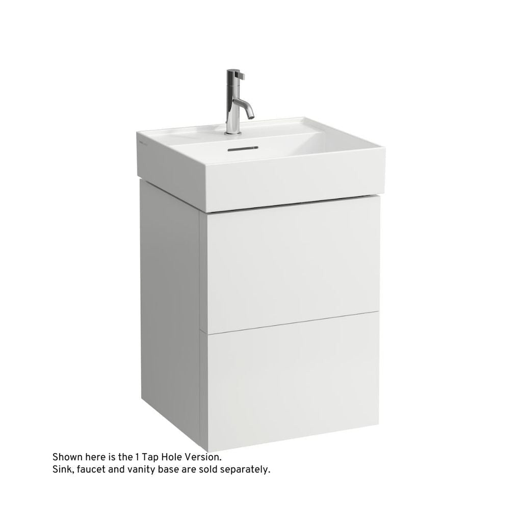 Laufen, Laufen Kartell 20" x 18" Matte White Wall-Mounted Bathroom Sink With 3 Faucet Holes