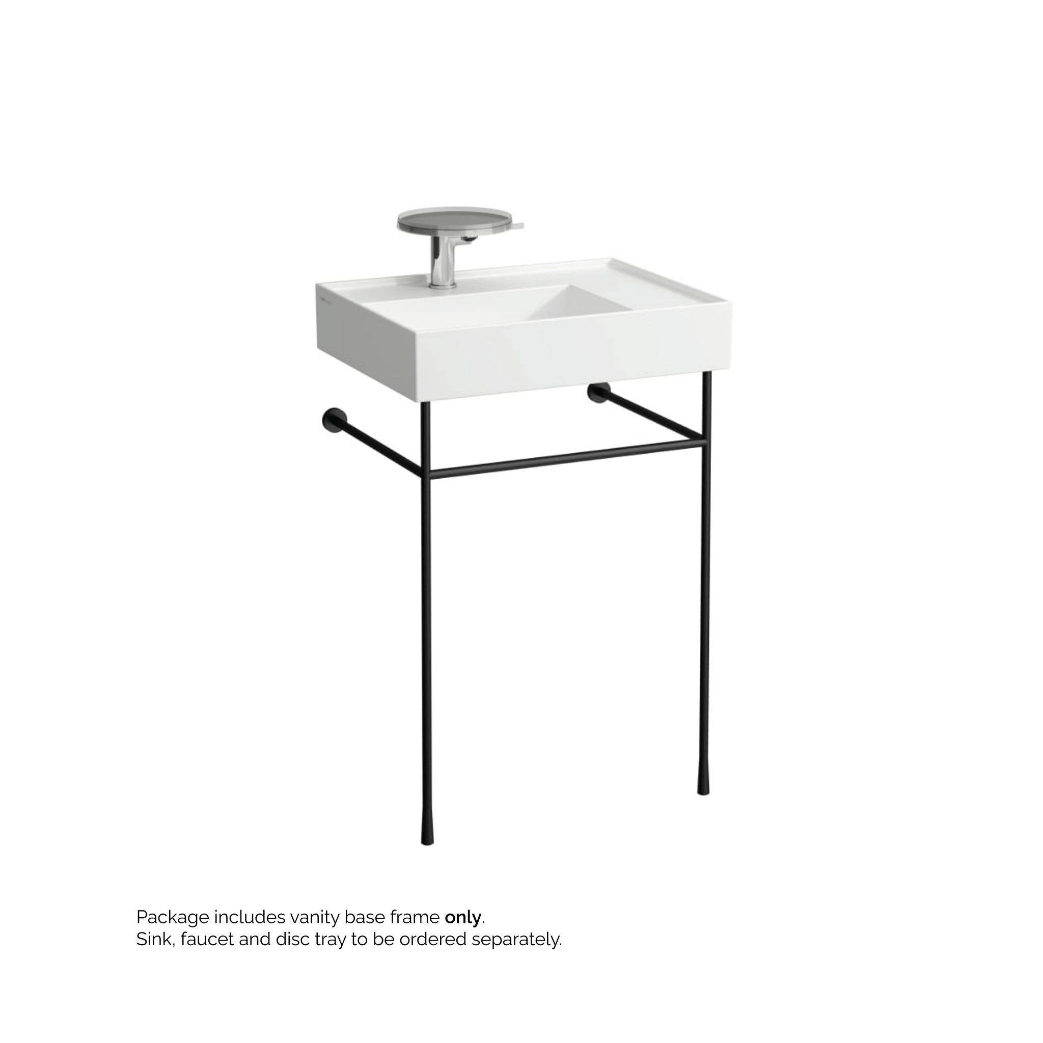 Laufen, Laufen Kartell 21" Matte Black Wall-Mounted Towel Holder and Sink Stand