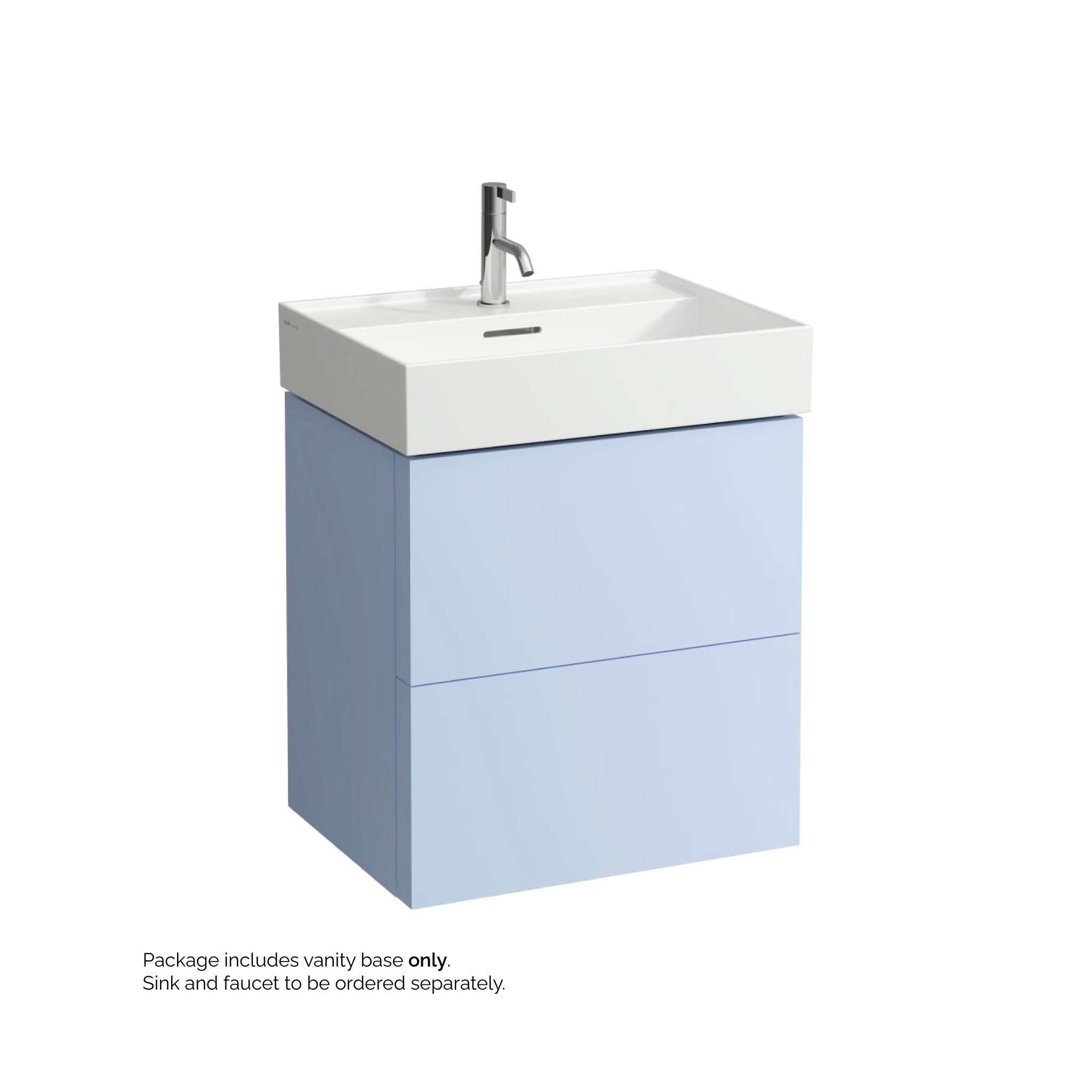 Laufen, Laufen Kartell 23" 2-Drawer Gray Blue Wall-Mounted Vanity With Drawer Organizer for Kartell Bathroom Sink Model: H810333