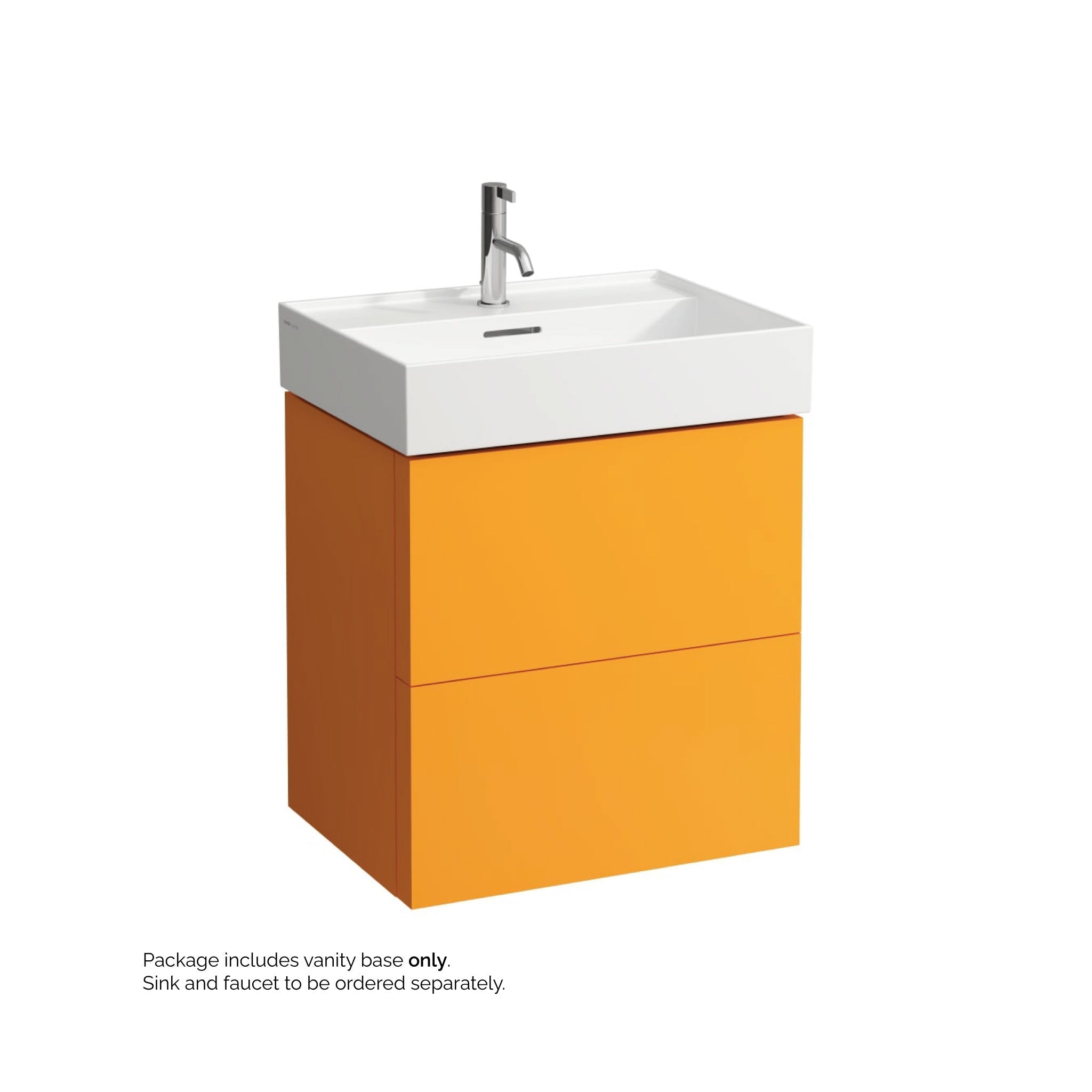 Laufen, Laufen Kartell 23" 2-Drawer Ochre Brown Wall-Mounted Vanity With Drawer Organizer for Kartell Bathroom Sink Model: H810333