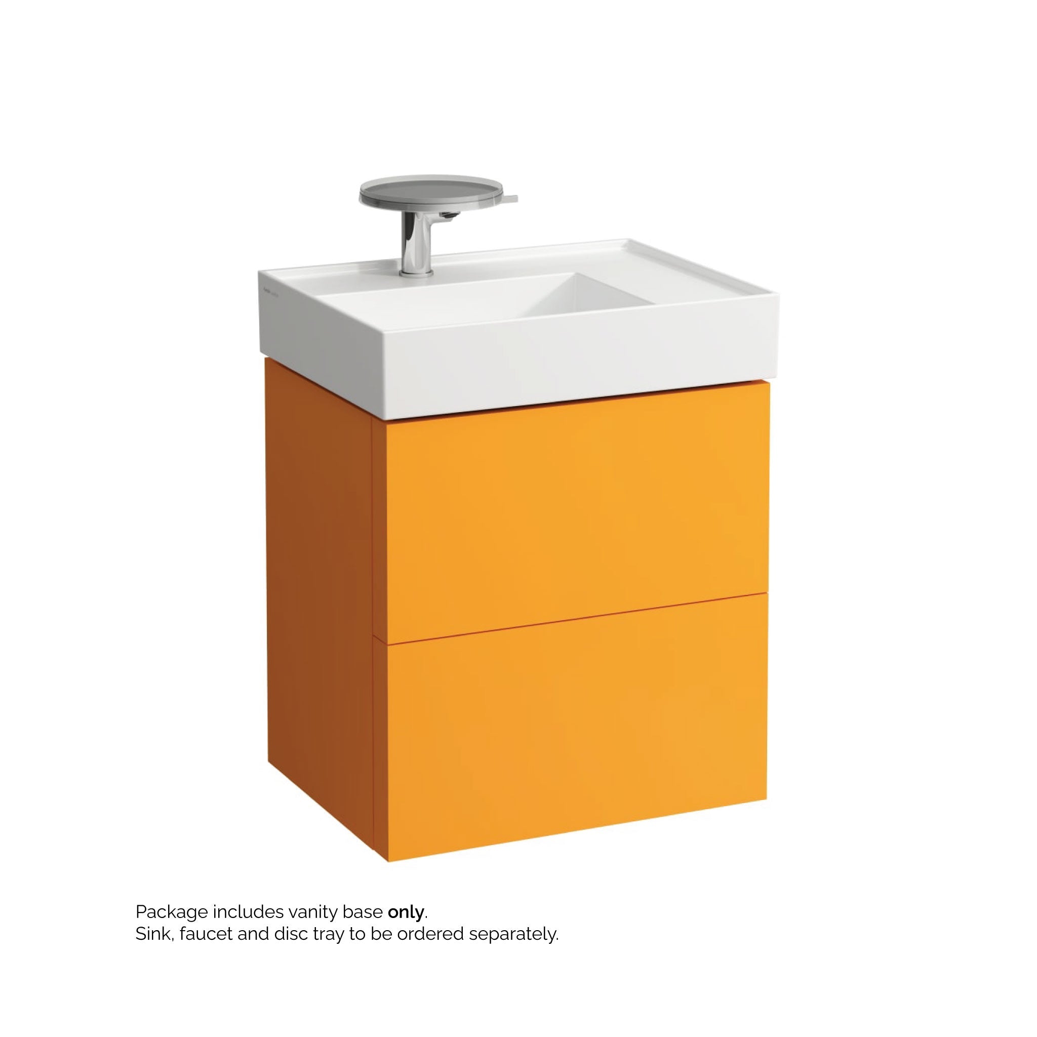 Laufen, Laufen Kartell 23" 2-Drawer Ochre Brown Wall-Mounted Vanity With Drawer Organizer for Kartell Bathroom Sink Model: H810334