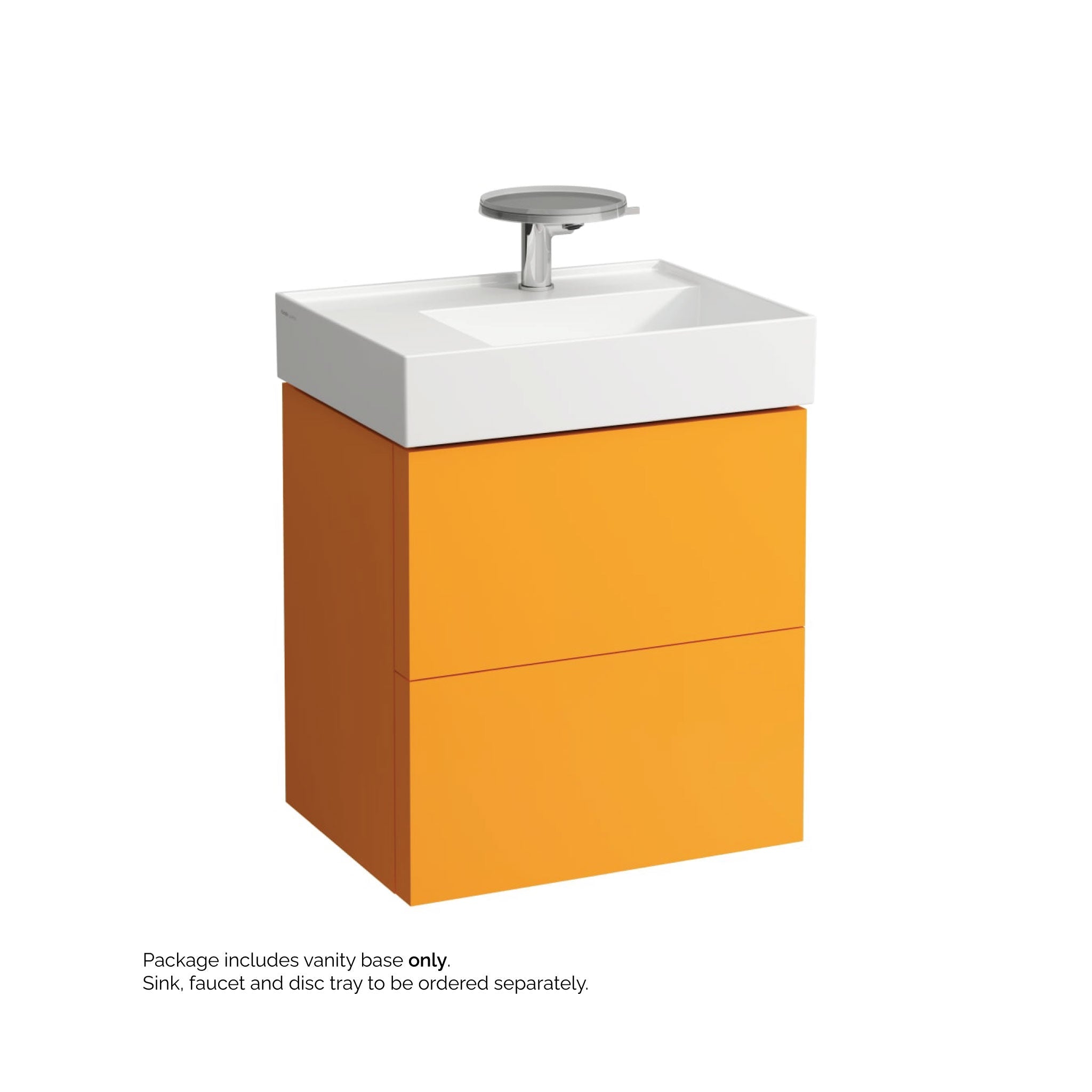 Laufen, Laufen Kartell 23" 2-Drawer Ochre Brown Wall-Mounted Vanity With Drawer Organizer for Kartell Bathroom Sink Model: H810335