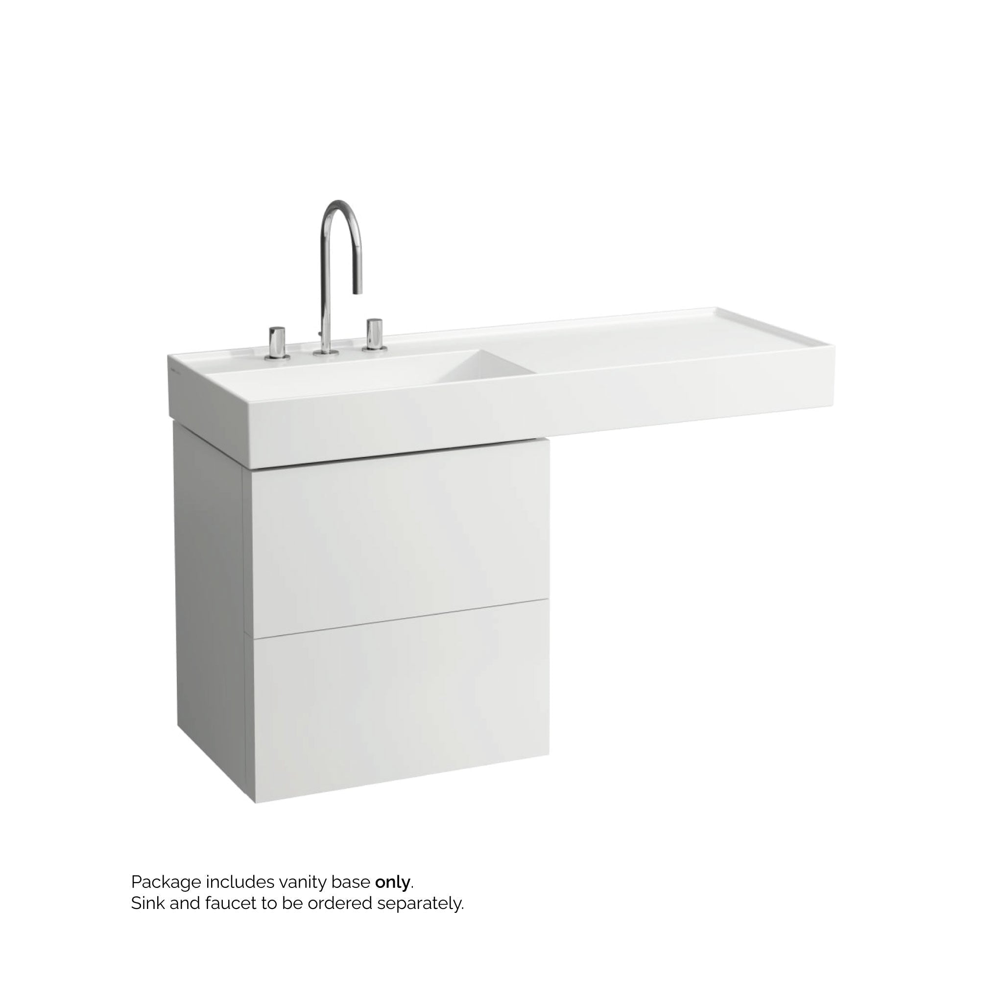 Laufen, Laufen Kartell 23" 2-Drawer White Wall-Mounted Vanity With Drawer Organizer for Kartell Bathroom Sink Model: H810333