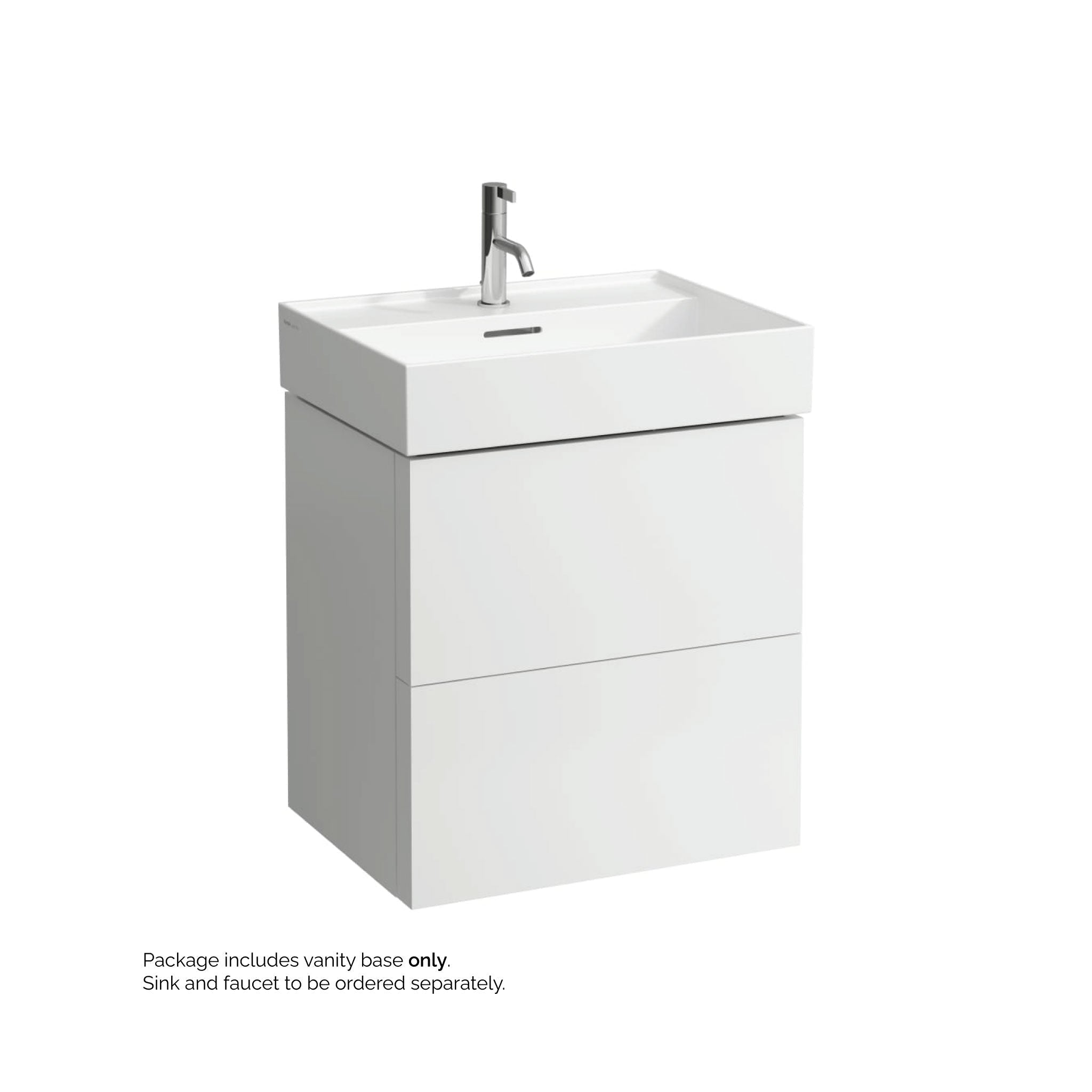 Laufen, Laufen Kartell 23" 2-Drawer White Wall-Mounted Vanity With Drawer Organizer for Kartell Bathroom Sink Model: H810333