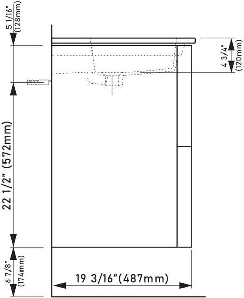 Laufen_Kartell_860333_Technical_Drawing_Side_View