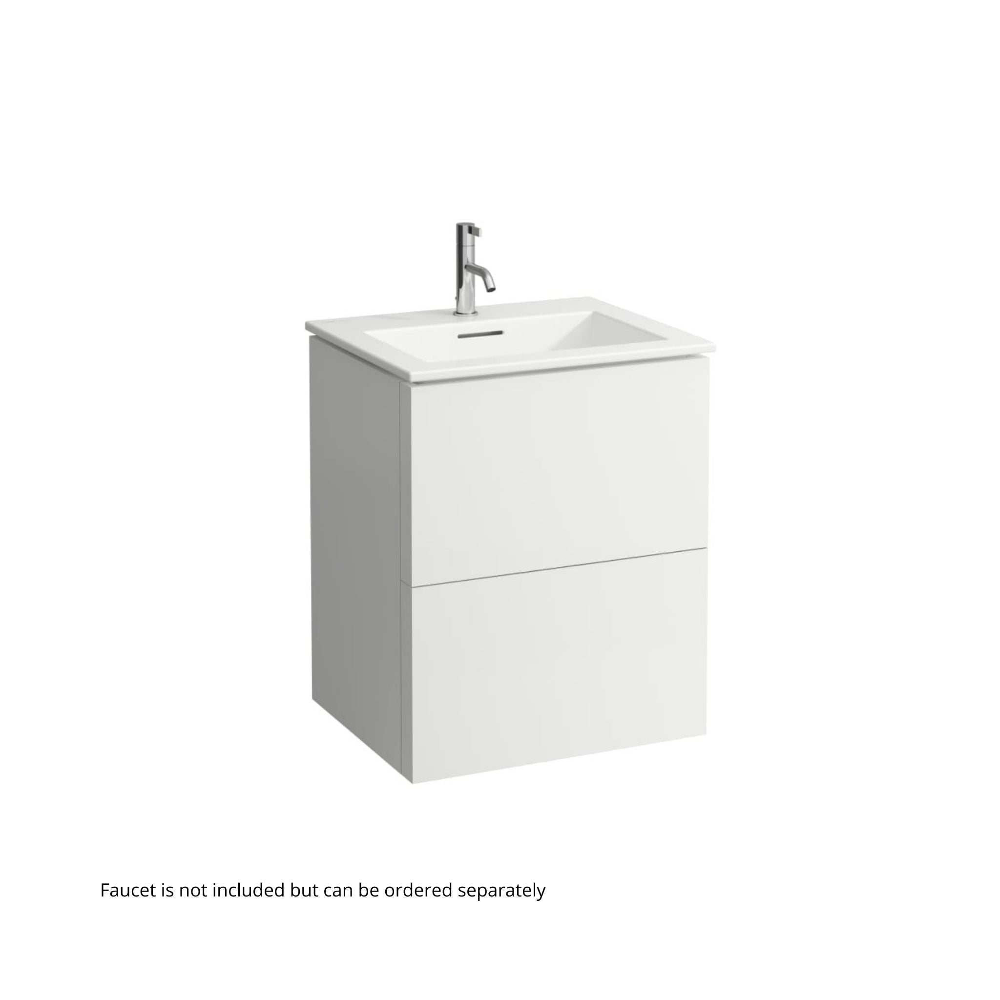 Laufen, Laufen Kartell 24" 2-Drawer Matte White Wall-Mounted Vanity Set With Single-Hole Bathroom Sink