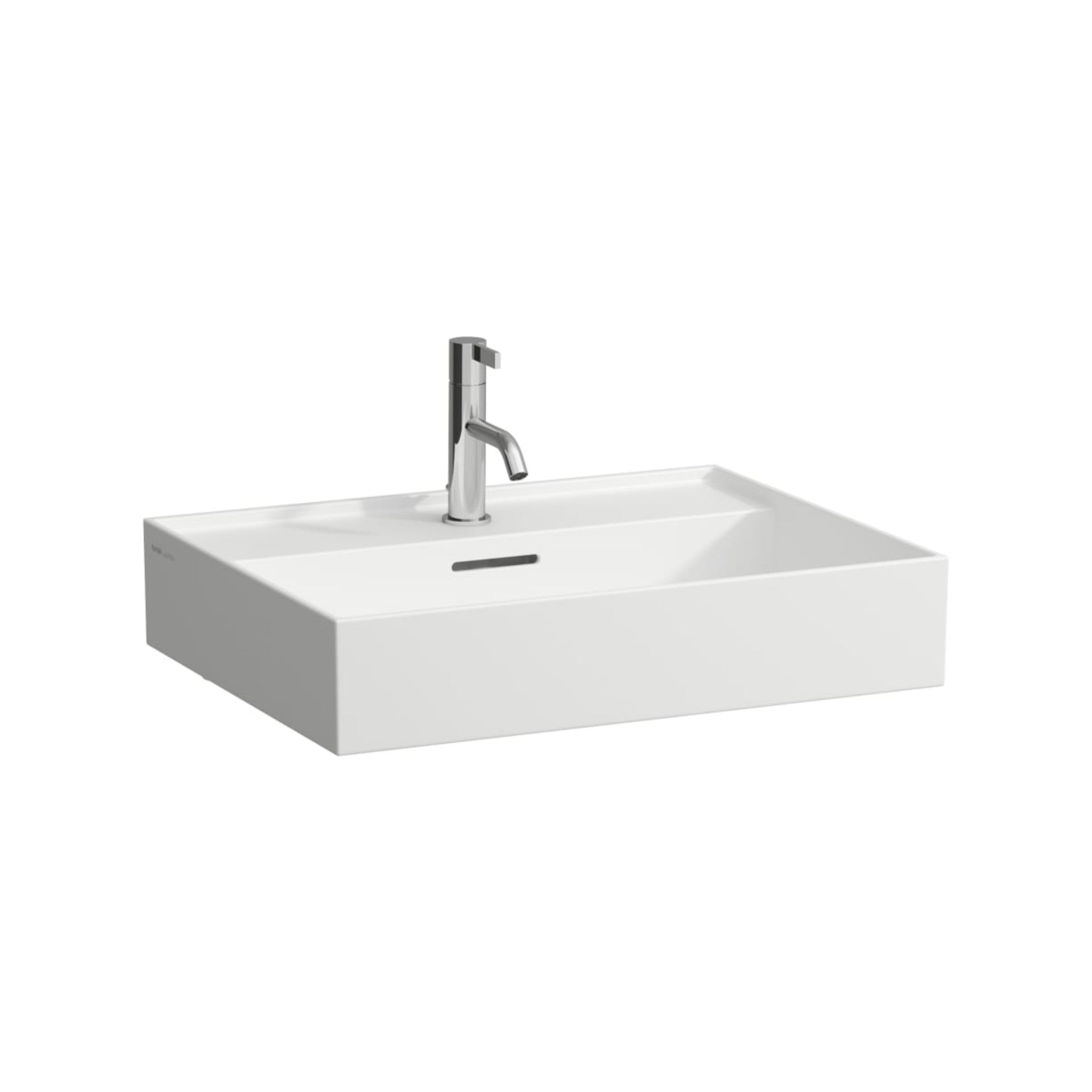 Laufen, Laufen Kartell 24" x 18" Matte White Countertop Bathroom Sink With Faucet Hole