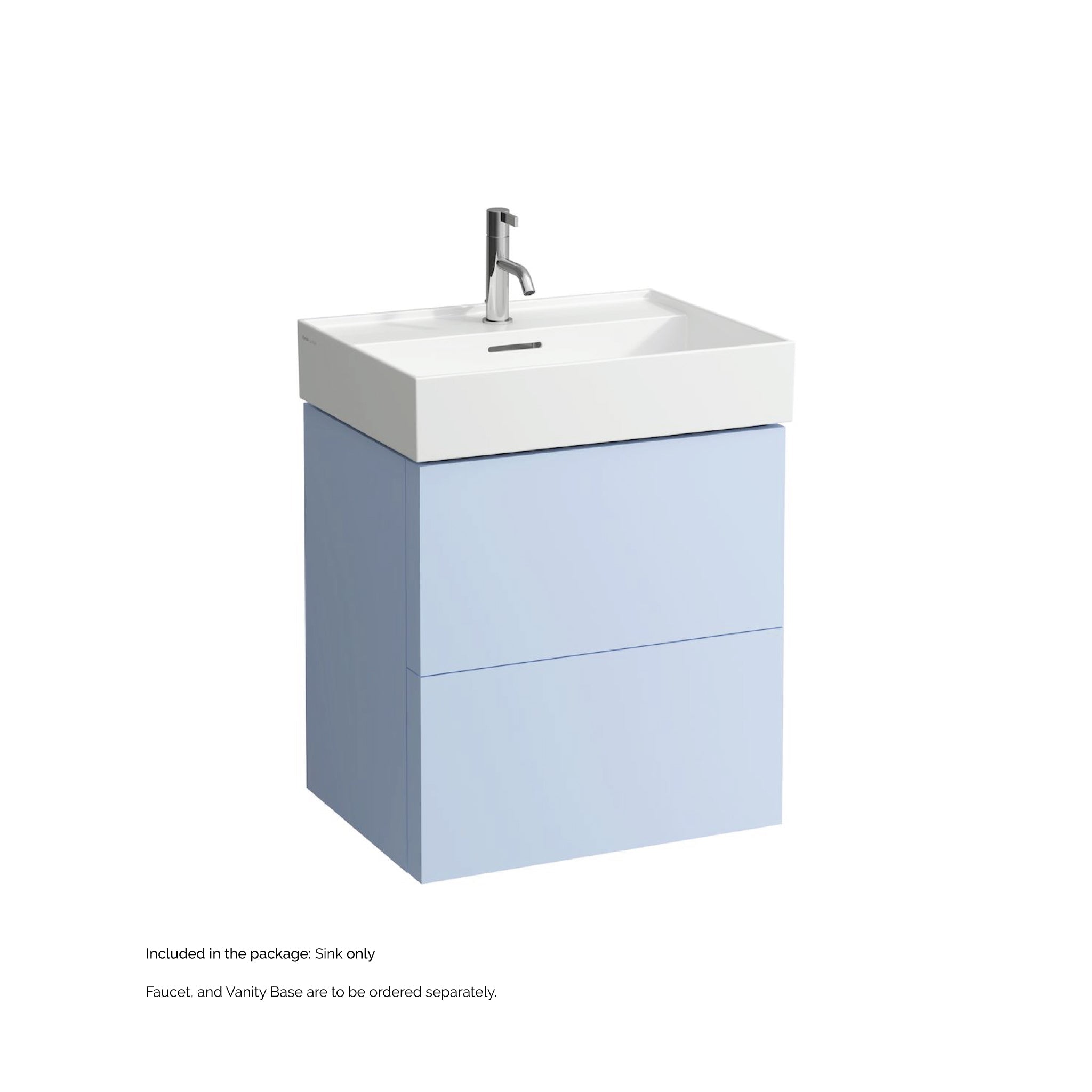 Laufen, Laufen Kartell 24" x 18" Matte White Wall-Mounted Bathroom Sink With Faucet Hole