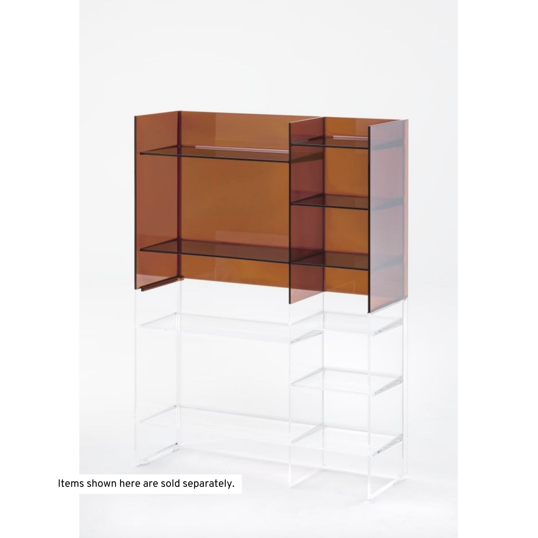 Laufen, Laufen Kartell 30" Amber Acrylic Stackable Freestanding Shelf