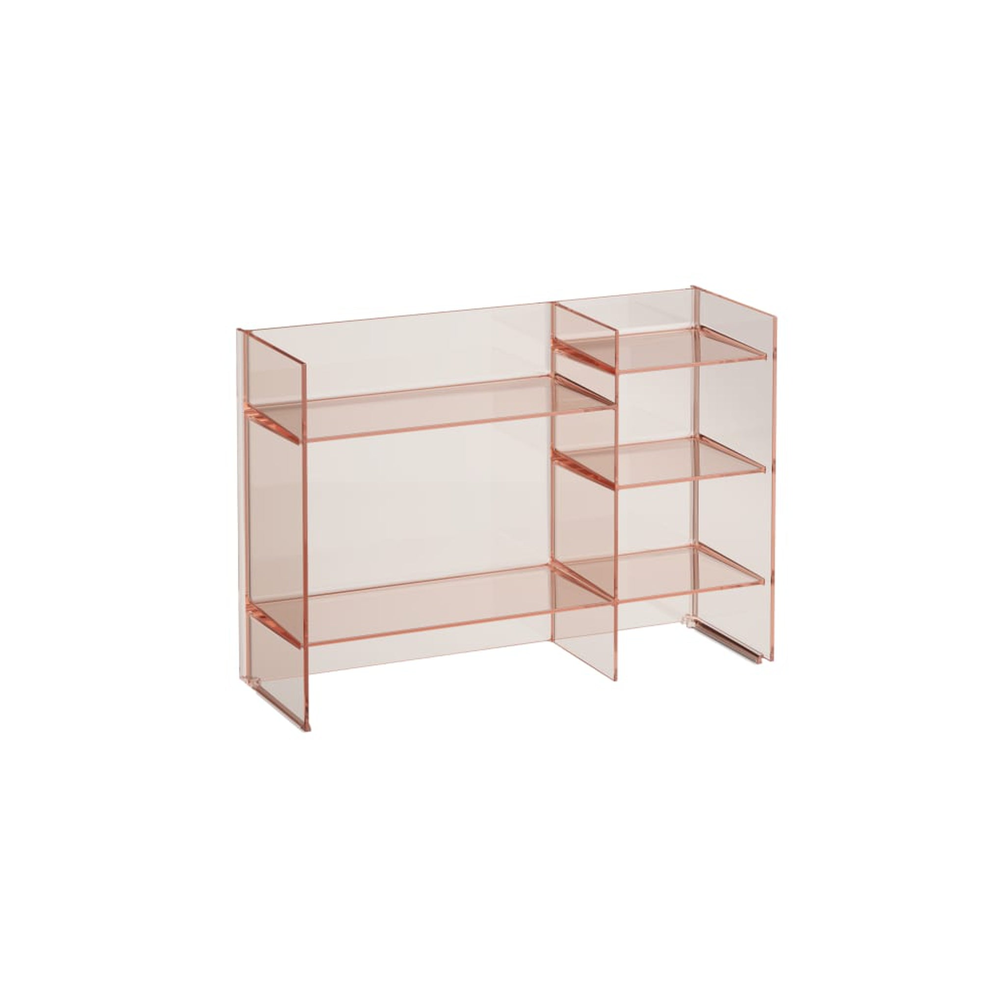 Laufen, Laufen Kartell 30" Powder Pink Acrylic Stackable Freestanding Shelf