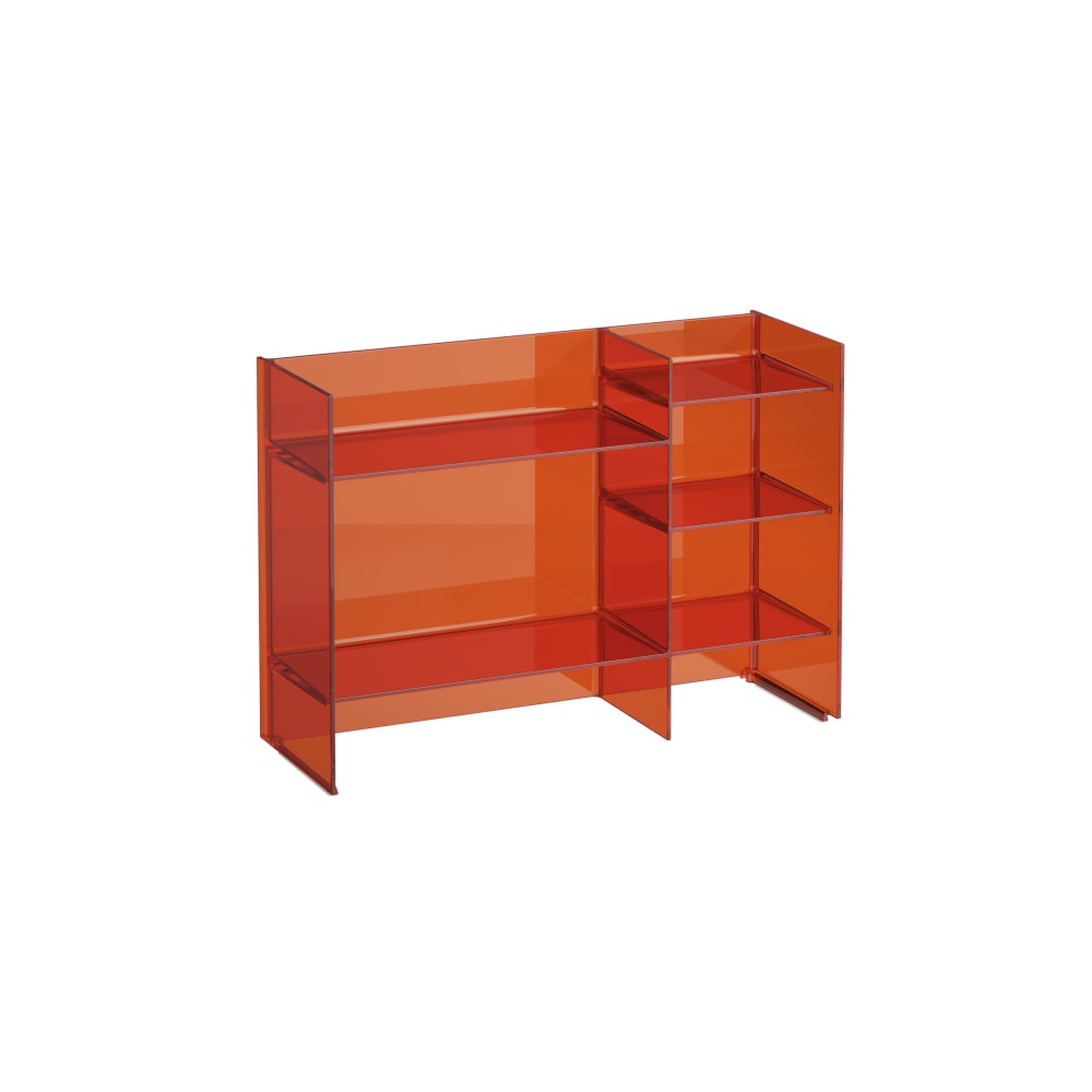 Laufen, Laufen Kartell 30" Tangerine Orange Acrylic Stackable Freestanding Shelf