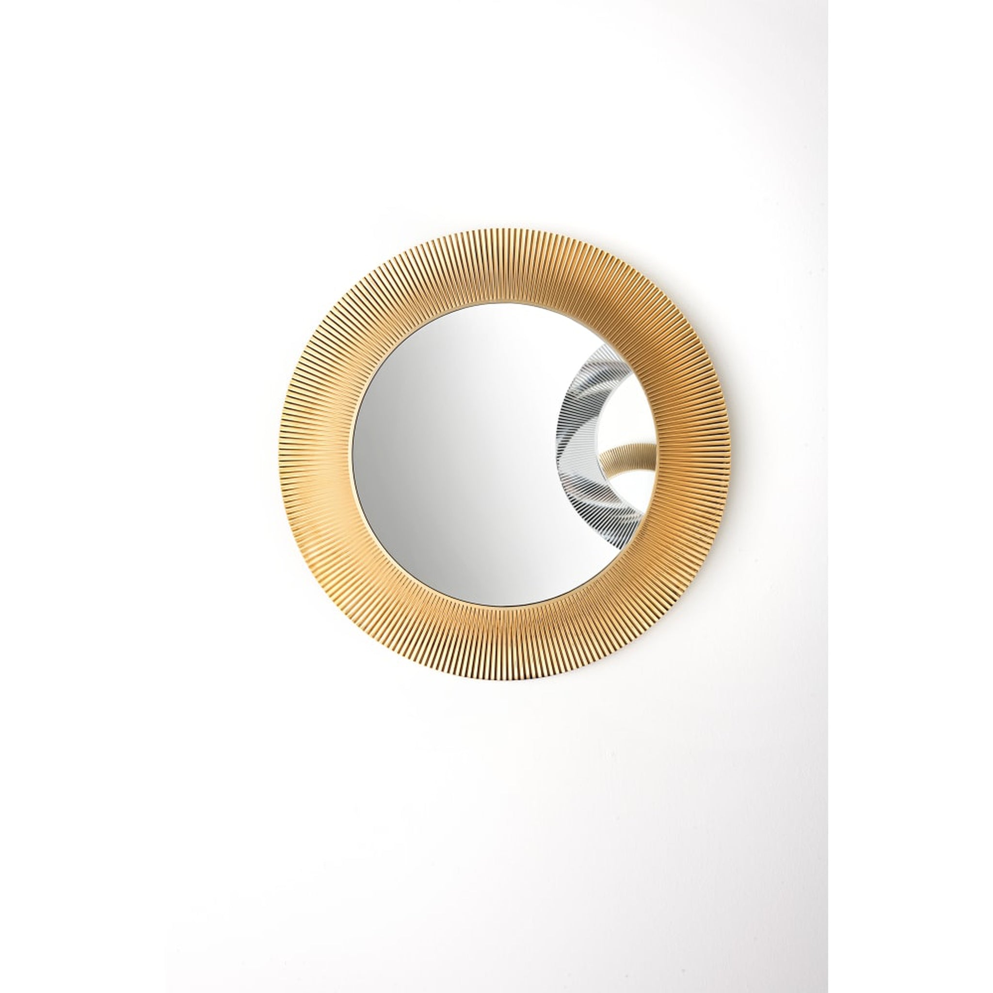 Laufen, Laufen Kartell 31" Round Gold Polycarbonate "All Saints" Mirror