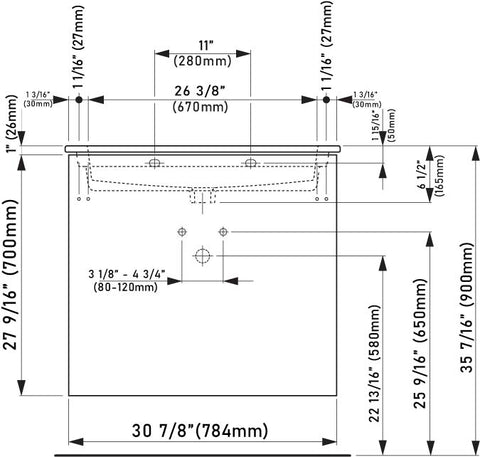 Laufen_Kartell_860335_Technical_Drawing_Front_View