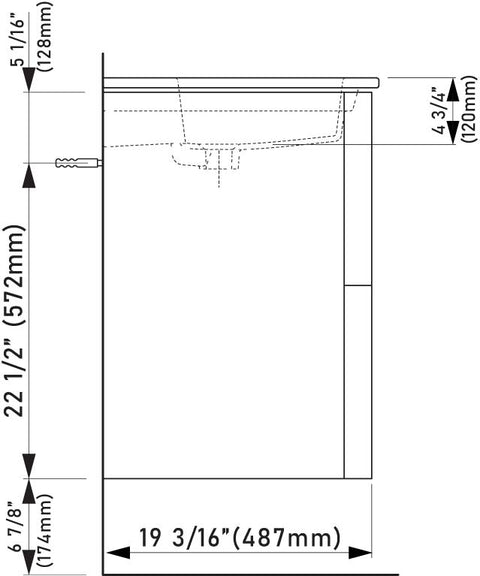 Laufen_Kartell_860335_Technical_Drawing_Side_View