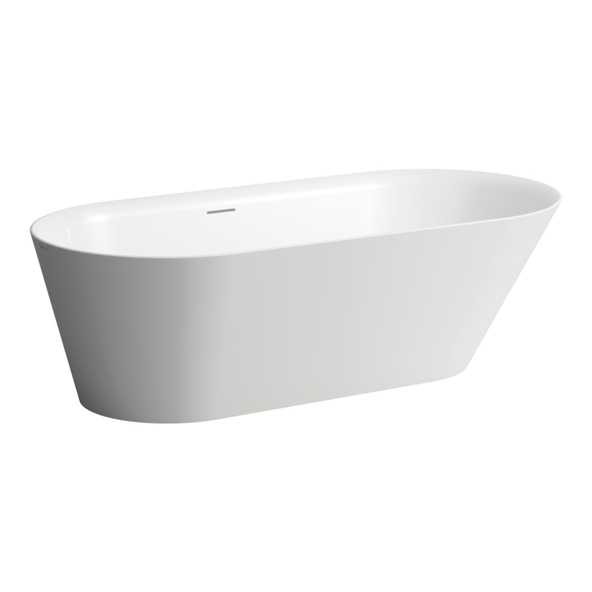 Laufen, Laufen Kartell 32" x 68" Oval White Freestanding Bathtub With Center Drain