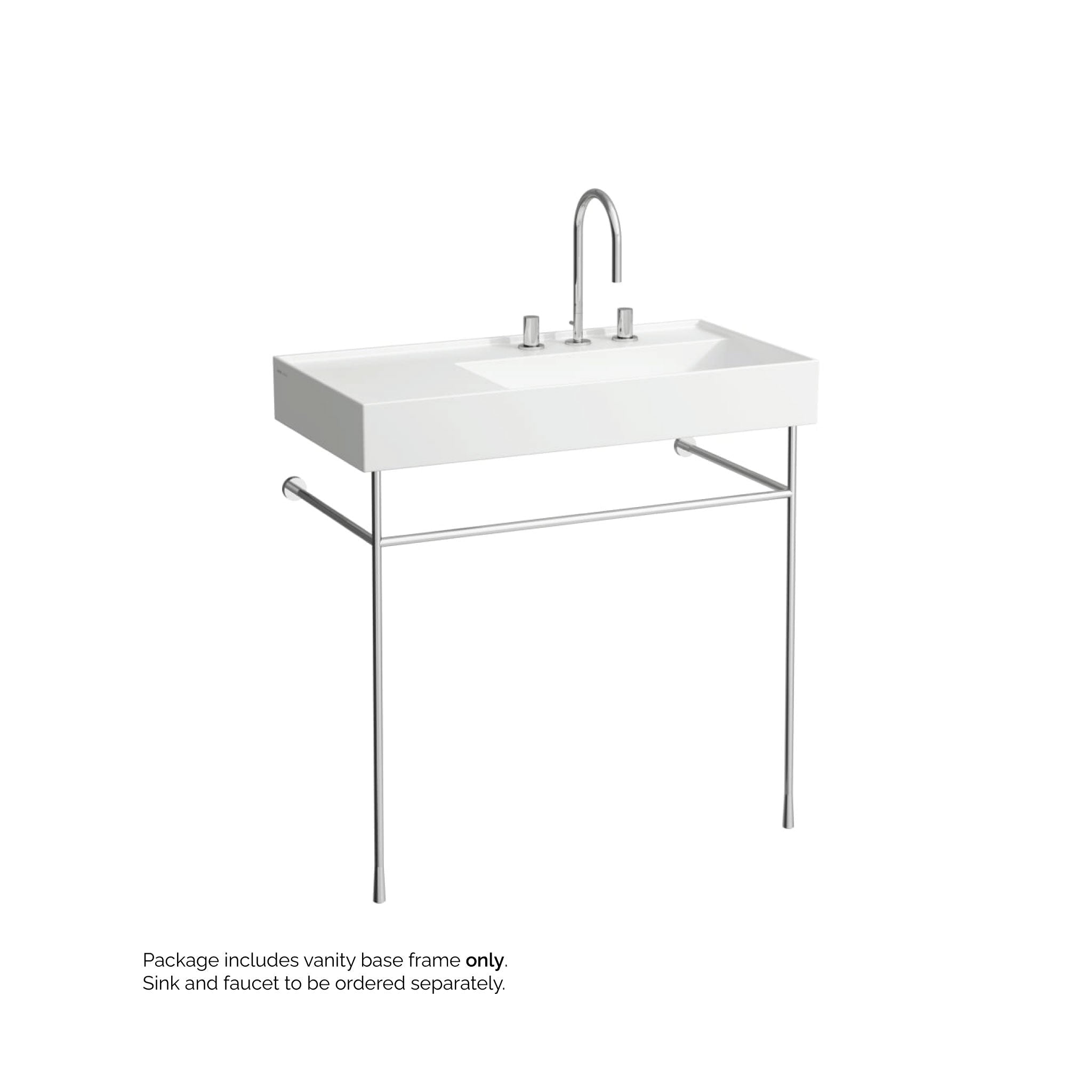 Laufen, Laufen Kartell 33" Chrome Wall-Mounted Towel Holder and Sink Stand