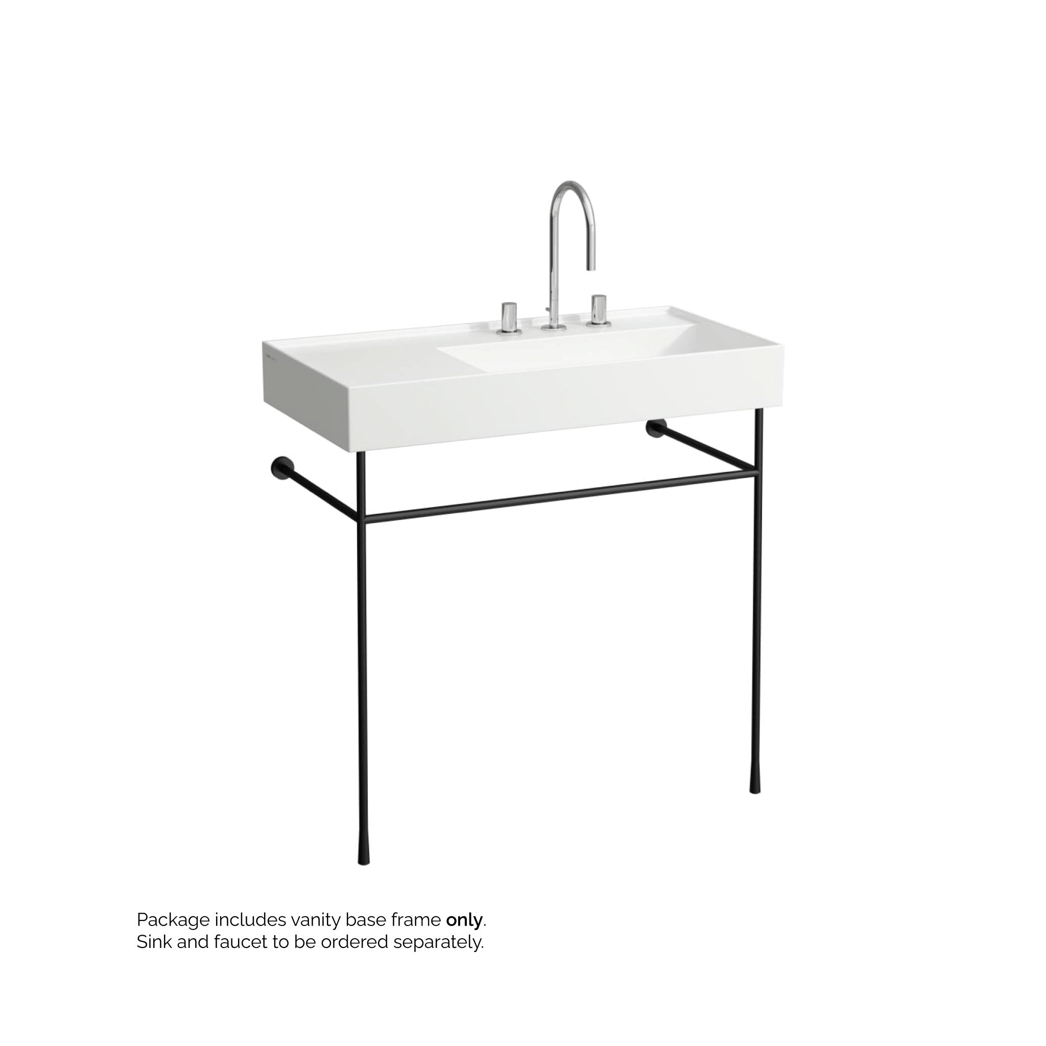 Laufen, Laufen Kartell 33" Matte Black Wall-Mounted Towel Holder and Sink Stand