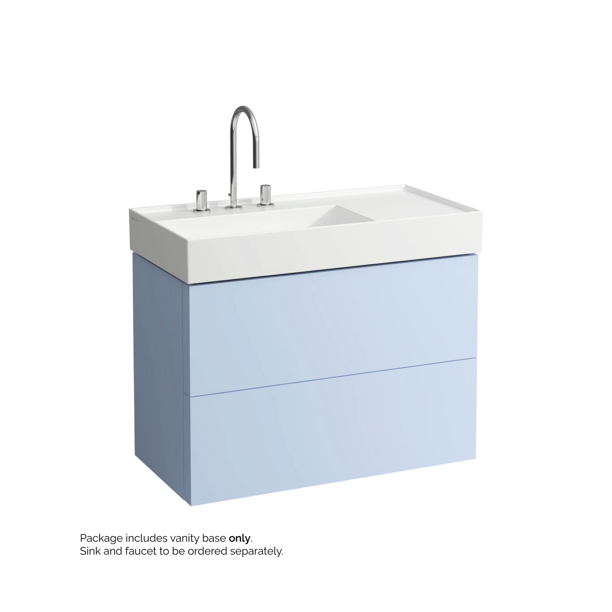 Laufen, Laufen Kartell 35" 2-Drawer Gray Blue Wall-Mounted Vanity With Drawer Organizer for Kartell Bathroom Sink Model: H810338