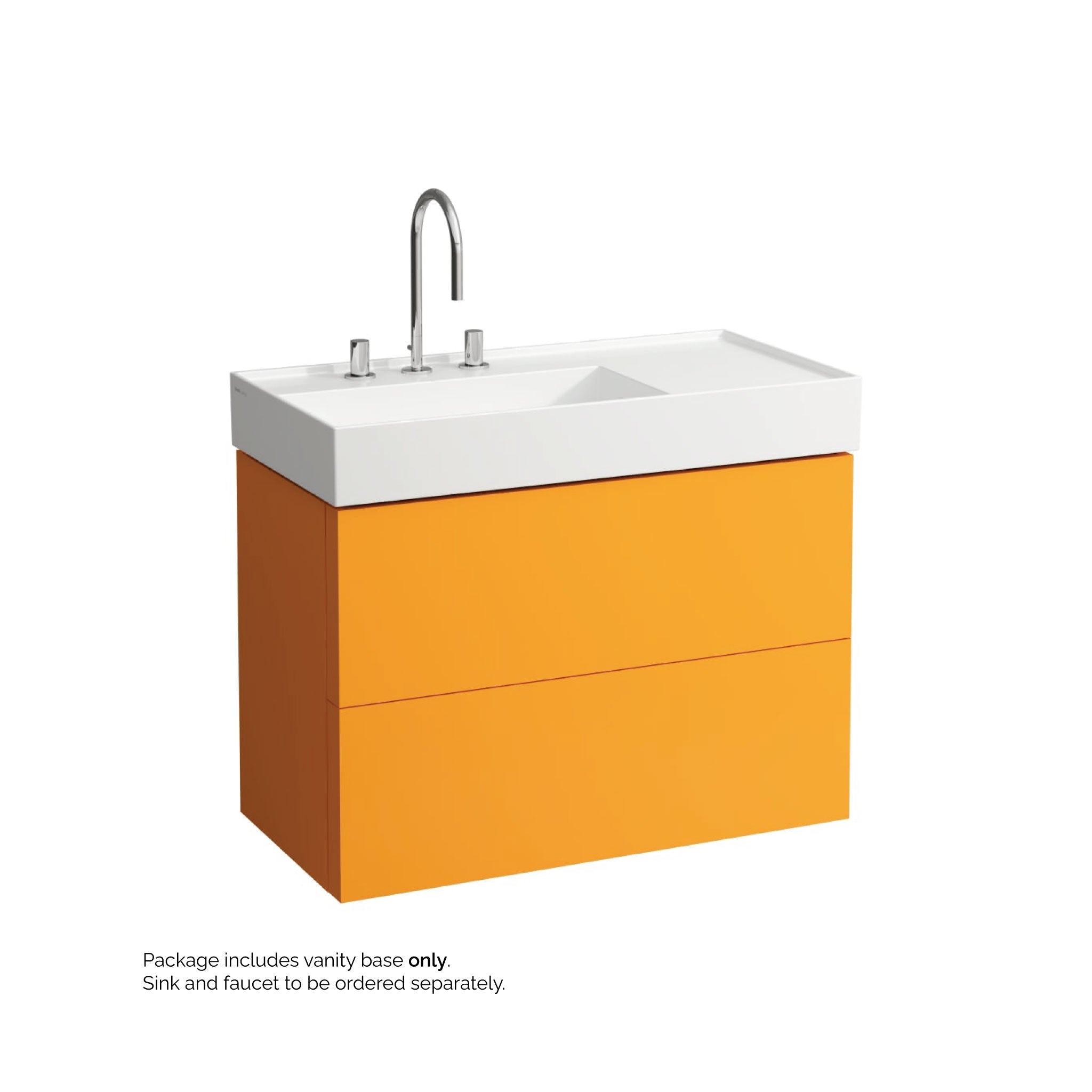 Laufen, Laufen Kartell 35" 2-Drawer Ochre Brown Wall-Mounted Vanity With Drawer Organizer for Kartell Bathroom Sink Model: H810338