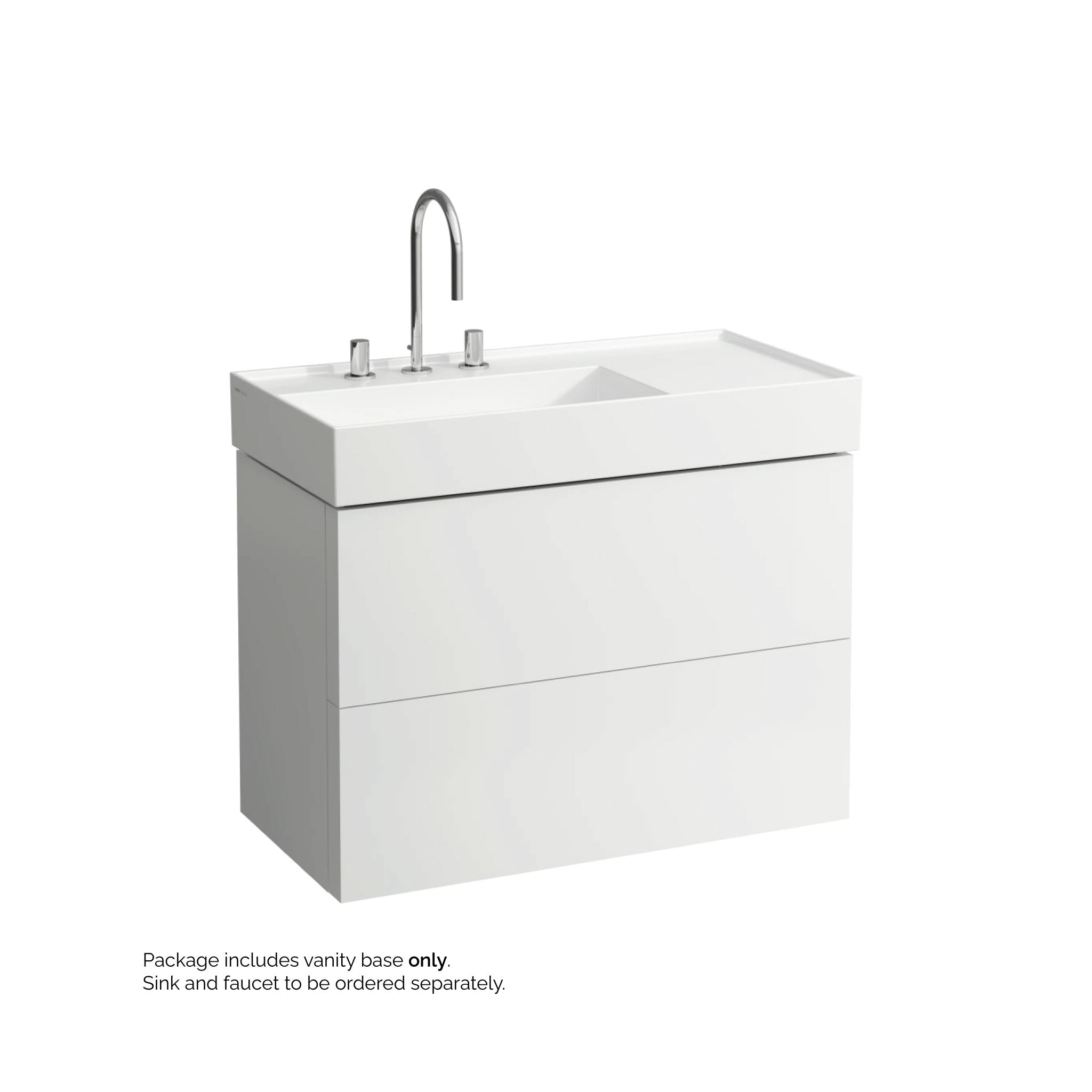 Laufen, Laufen Kartell 35" 2-Drawer White Wall-Mounted Vanity With Drawer Organizer for Kartell Bathroom Sink Model: H810338