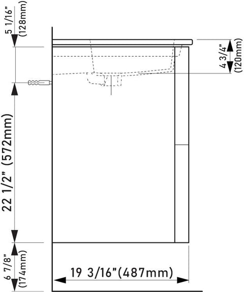 Laufen_Kartell_860337_Technical_Drawing_Side_View