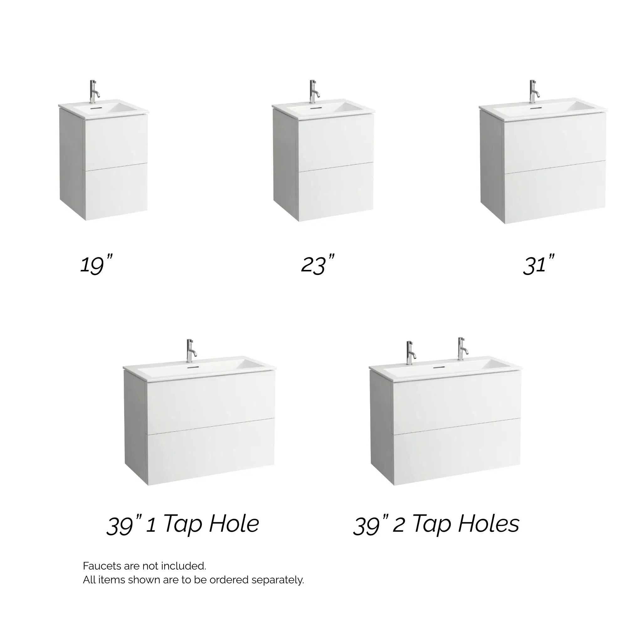 Laufen, Laufen Kartell 39" 2-Drawer Pebble Gray Wall-Mounted Vanity Set With 2-Hole Bathroom Sink