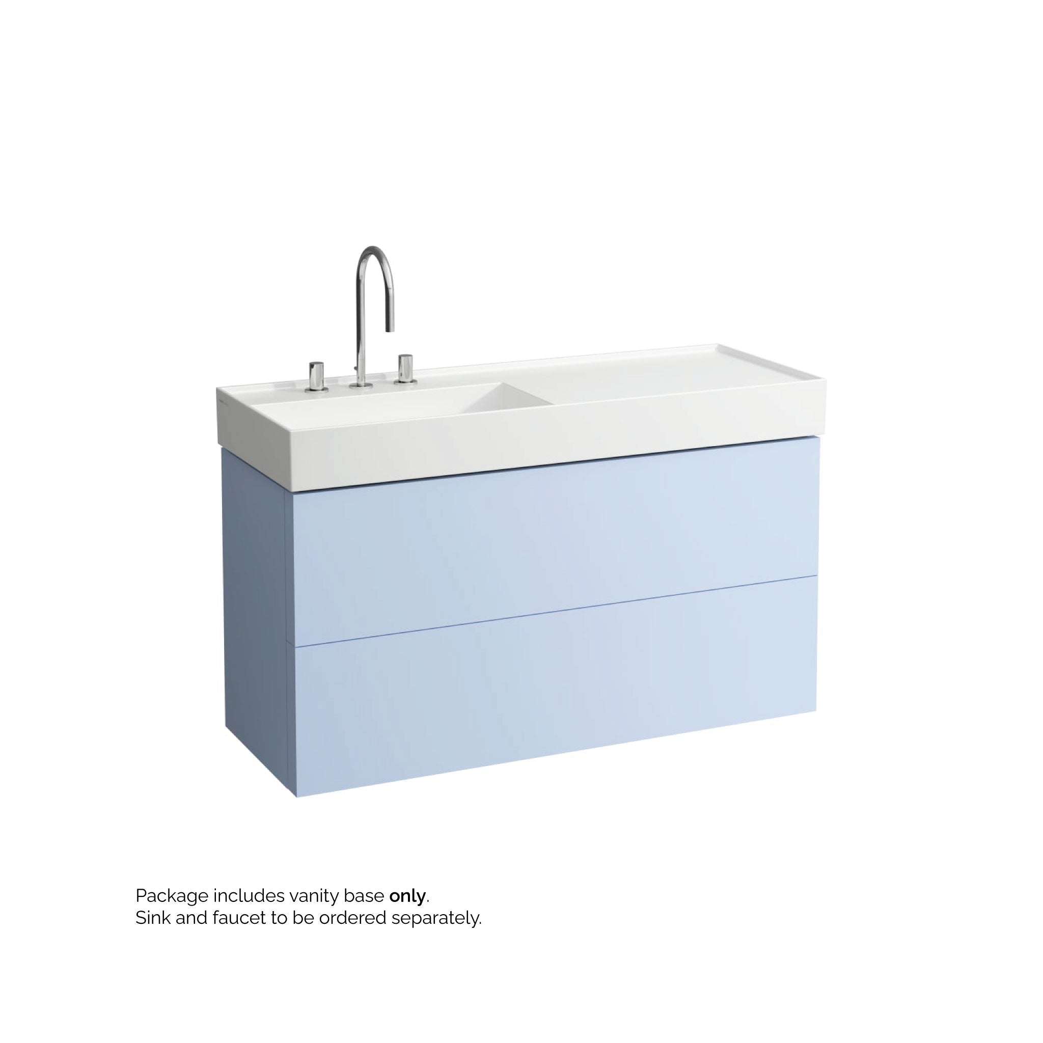 Laufen, Laufen Kartell 47" 2-Drawer Gray Blue Wall-Mounted Vanity With Drawer Organizer for Kartell Bathroom Sink Model: H813332