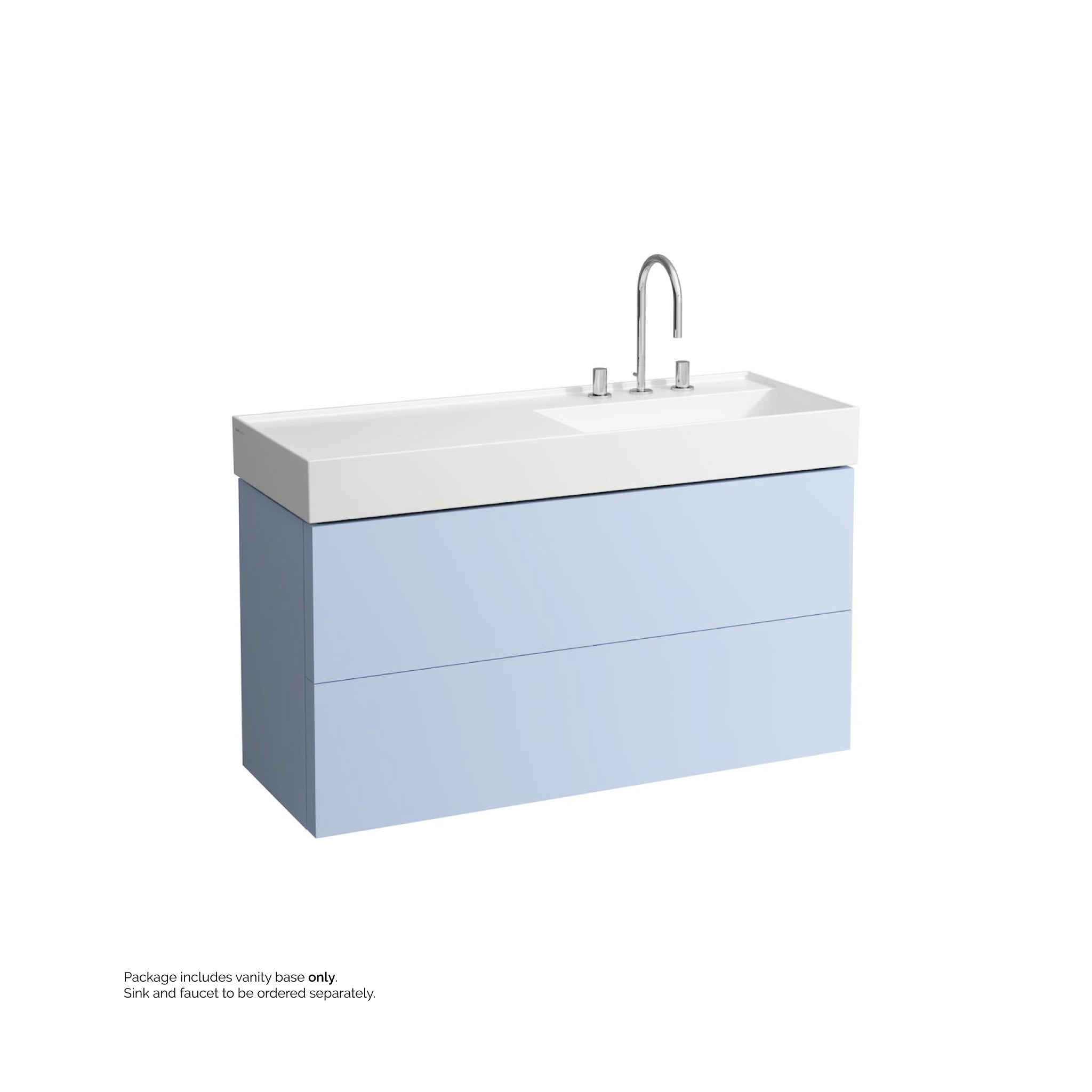 Laufen, Laufen Kartell 47" 2-Drawer Gray Blue Wall-Mounted Vanity With Drawer Organizer for Kartell Bathroom Sink Model: H813333