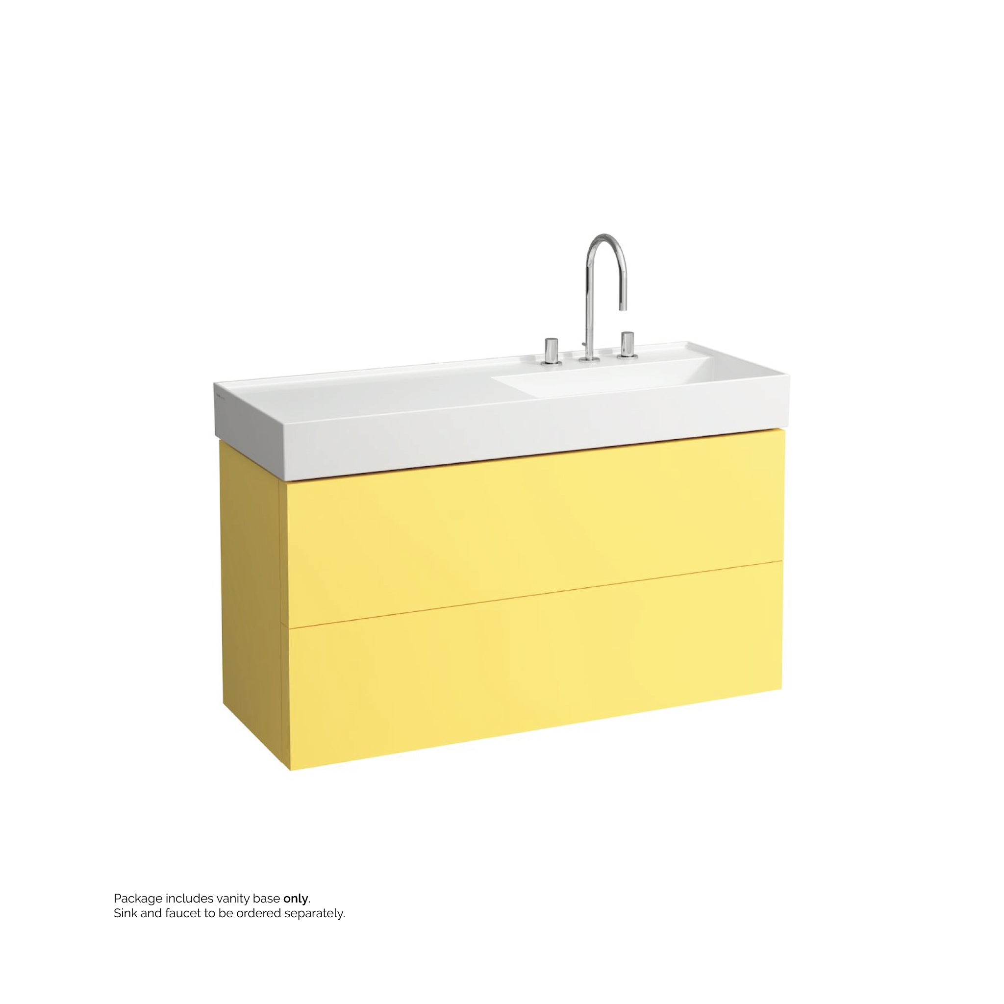 Laufen, Laufen Kartell 47" 2-Drawer Mustard Yellow Wall-Mounted Vanity With Drawer Organizer for Kartell Bathroom Sink Model: H813333