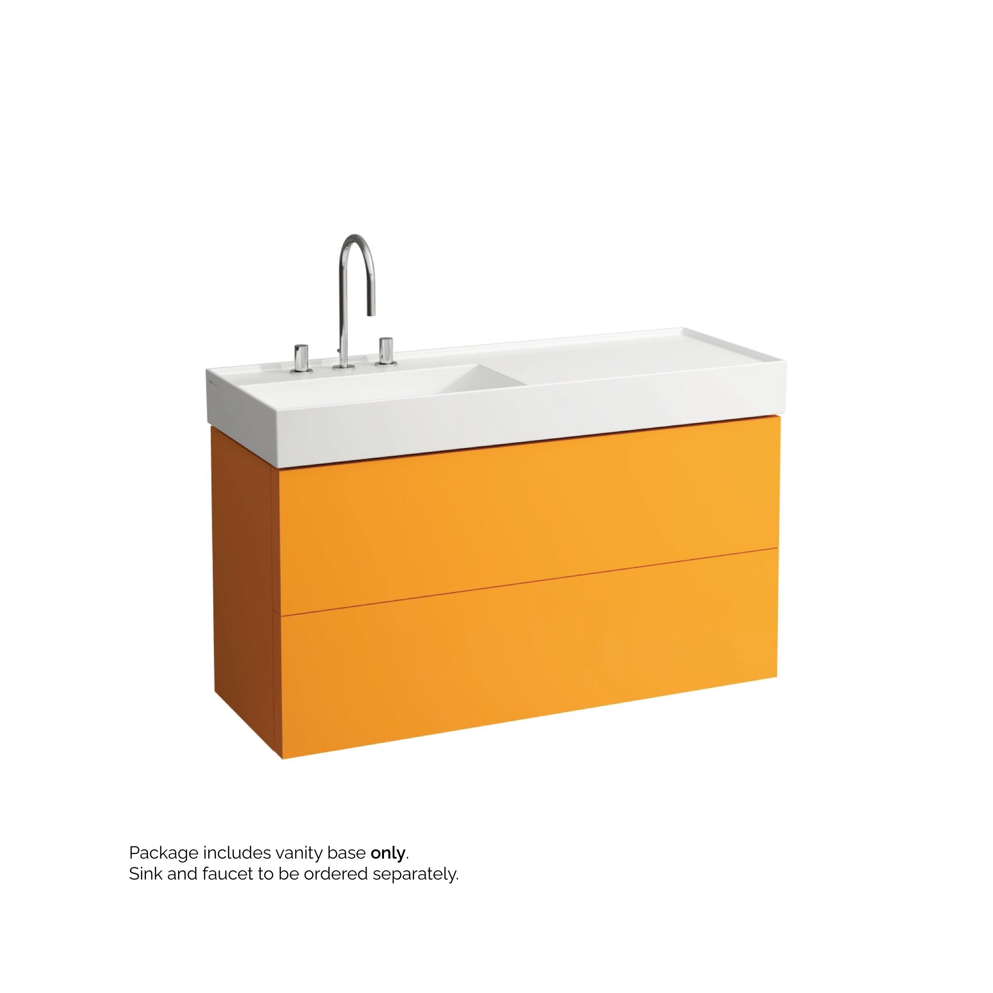 Laufen, Laufen Kartell 47" 2-Drawer Ochre Brown Wall-Mounted Vanity With Drawer Organizer for Kartell Bathroom Sink Model: H813332