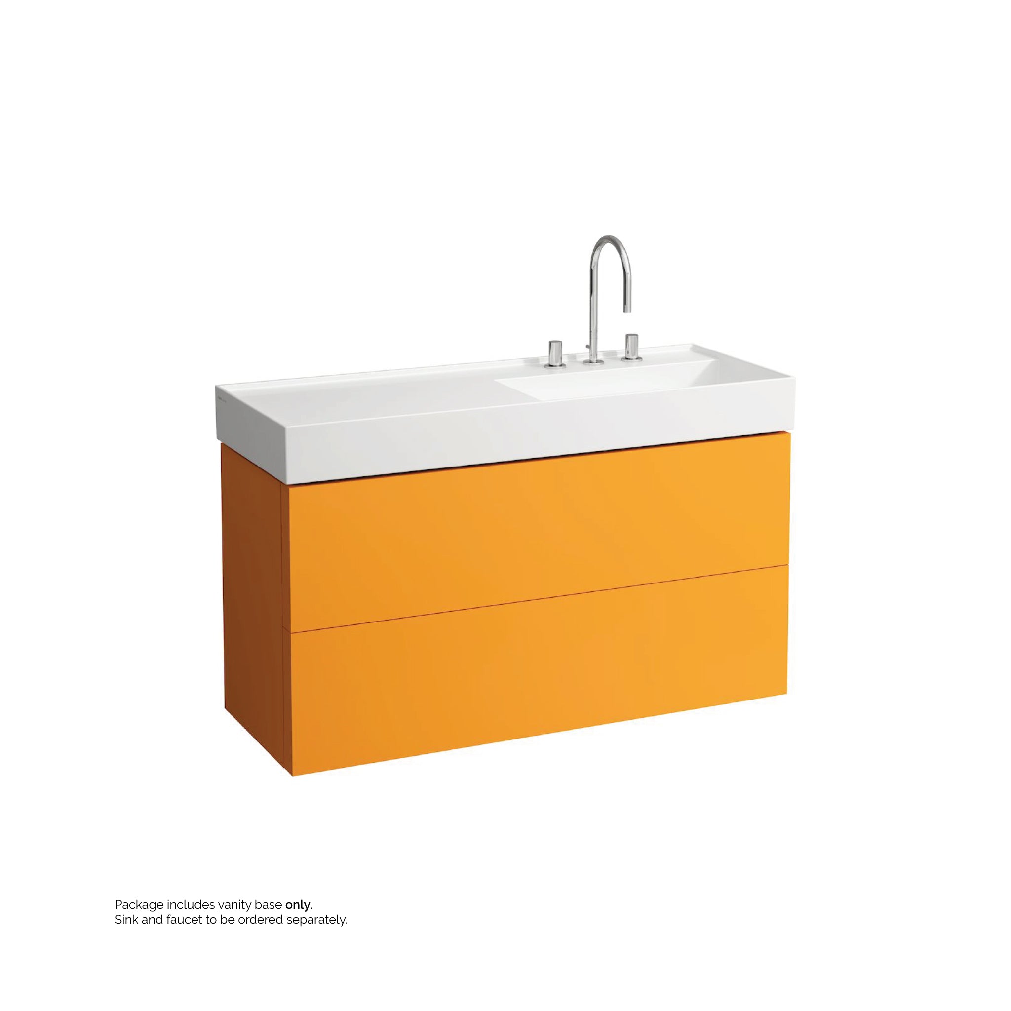 Laufen, Laufen Kartell 47" 2-Drawer Ochre Brown Wall-Mounted Vanity With Drawer Organizer for Kartell Bathroom Sink Model: H813333