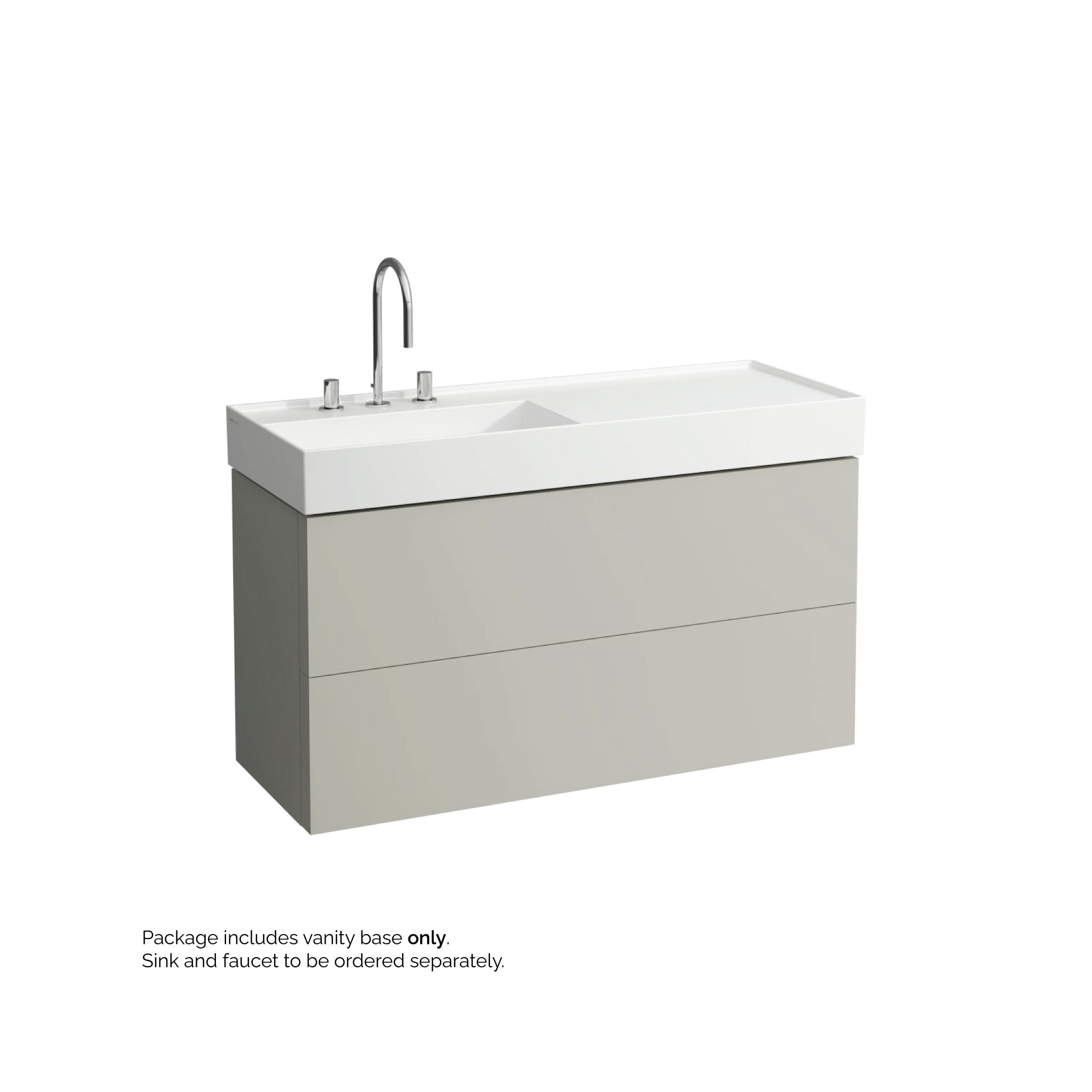 Laufen, Laufen Kartell 47" 2-Drawer Pebble Gray Wall-Mounted Vanity With Drawer Organizer for Kartell Bathroom Sink Model: H813332