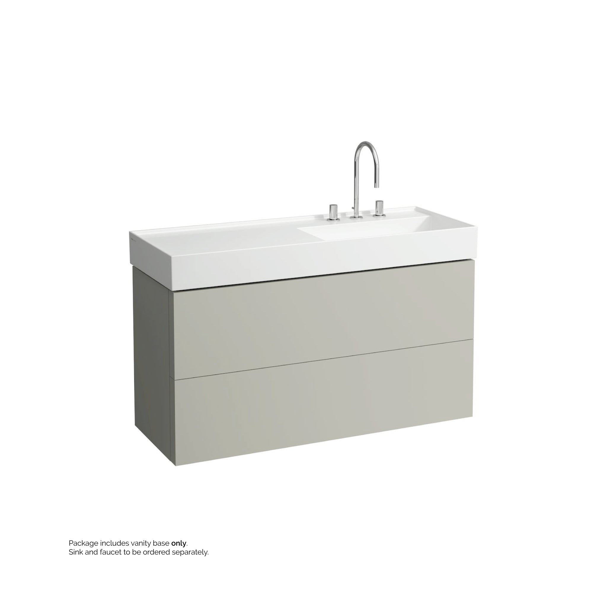 Laufen, Laufen Kartell 47" 2-Drawer Pebble Gray Wall-Mounted Vanity With Drawer Organizer for Kartell Bathroom Sink Model: H813333