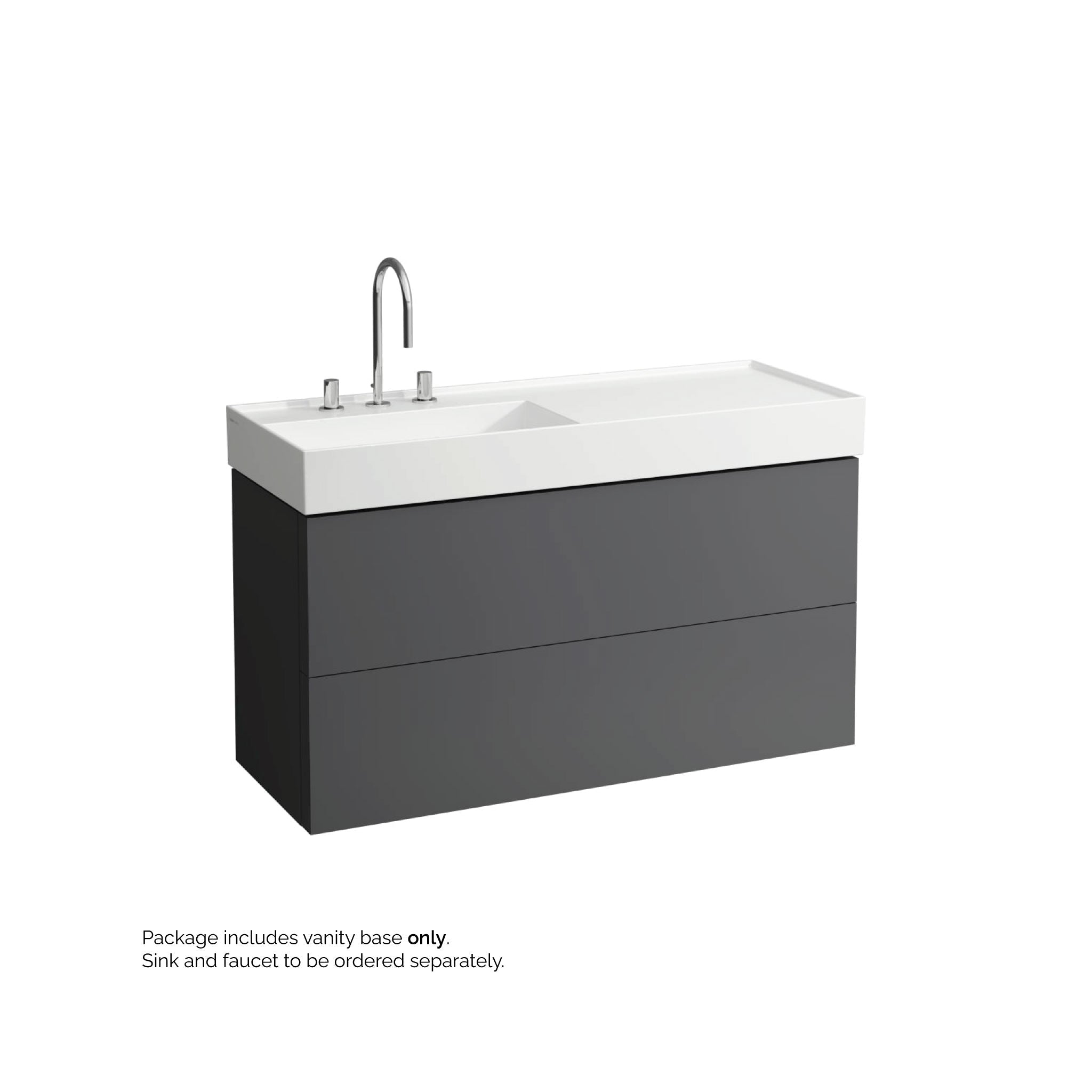 Laufen, Laufen Kartell 47" 2-Drawer Slate Gray Wall-Mounted Vanity With Drawer Organizer for Kartell Bathroom Sink Model: H813332