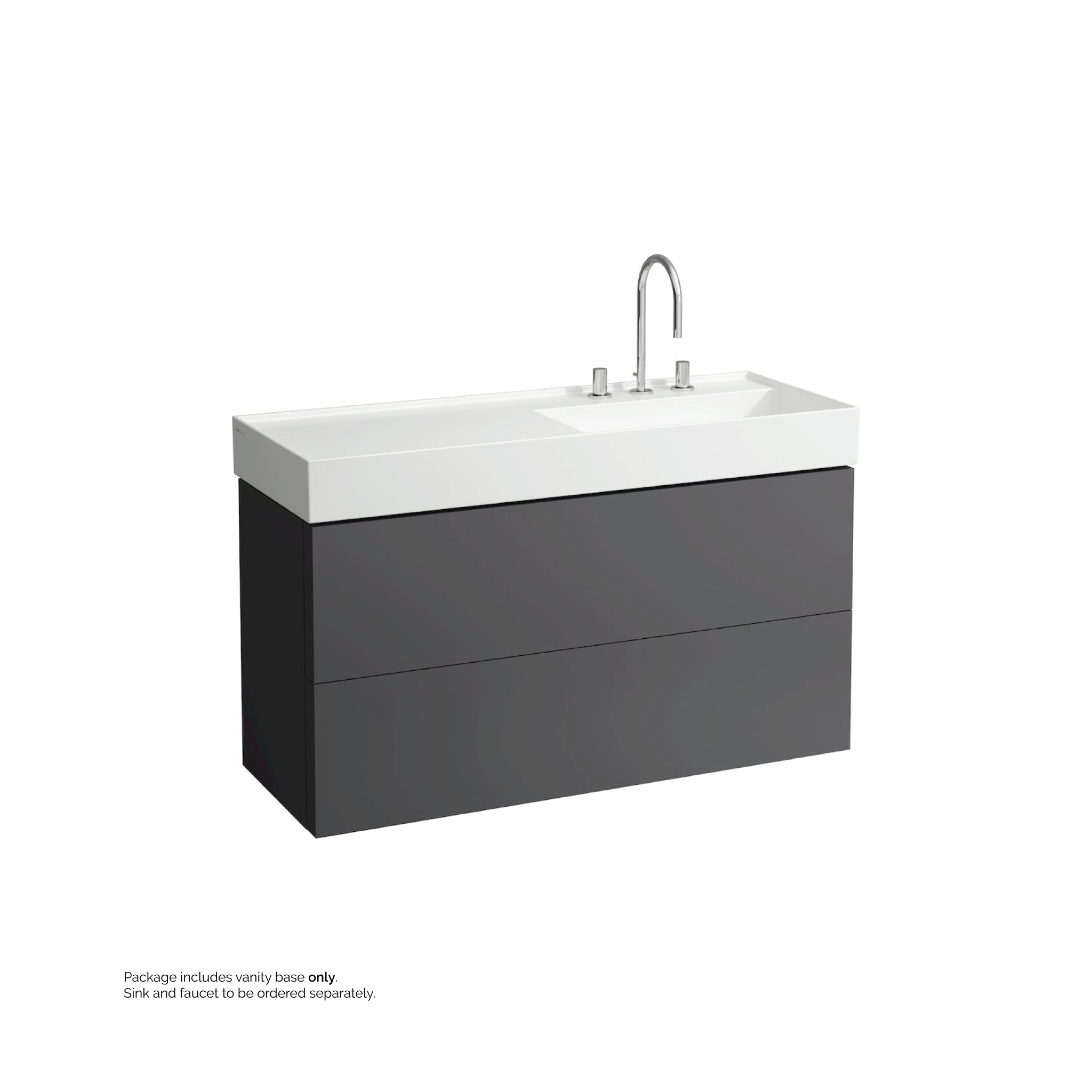 Laufen, Laufen Kartell 47" 2-Drawer Slate Gray Wall-Mounted Vanity With Drawer Organizer for Kartell Bathroom Sink Model: H813333