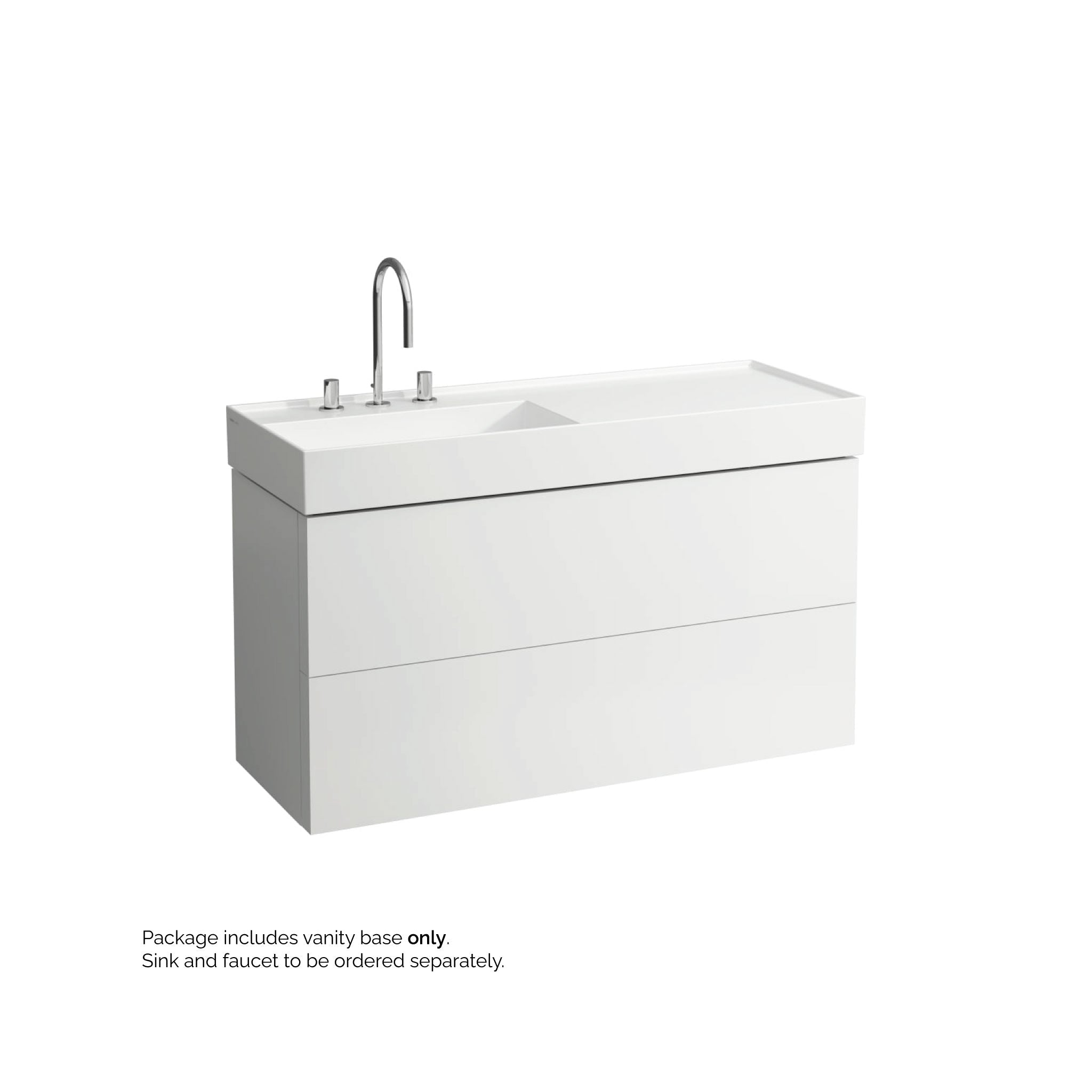 Laufen, Laufen Kartell 47" 2-Drawer White Wall-Mounted Vanity With Drawer Organizer for Kartell Bathroom Sink Model: H813332