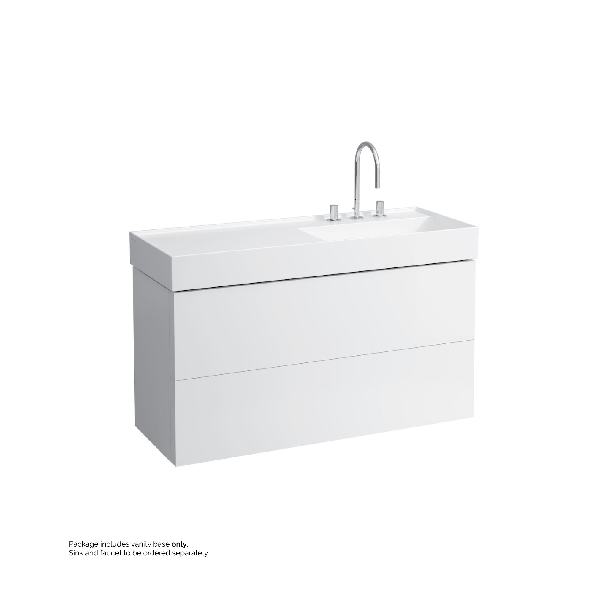 Laufen, Laufen Kartell 47" 2-Drawer White Wall-Mounted Vanity With Drawer Organizer for Kartell Bathroom Sink Model: H813333