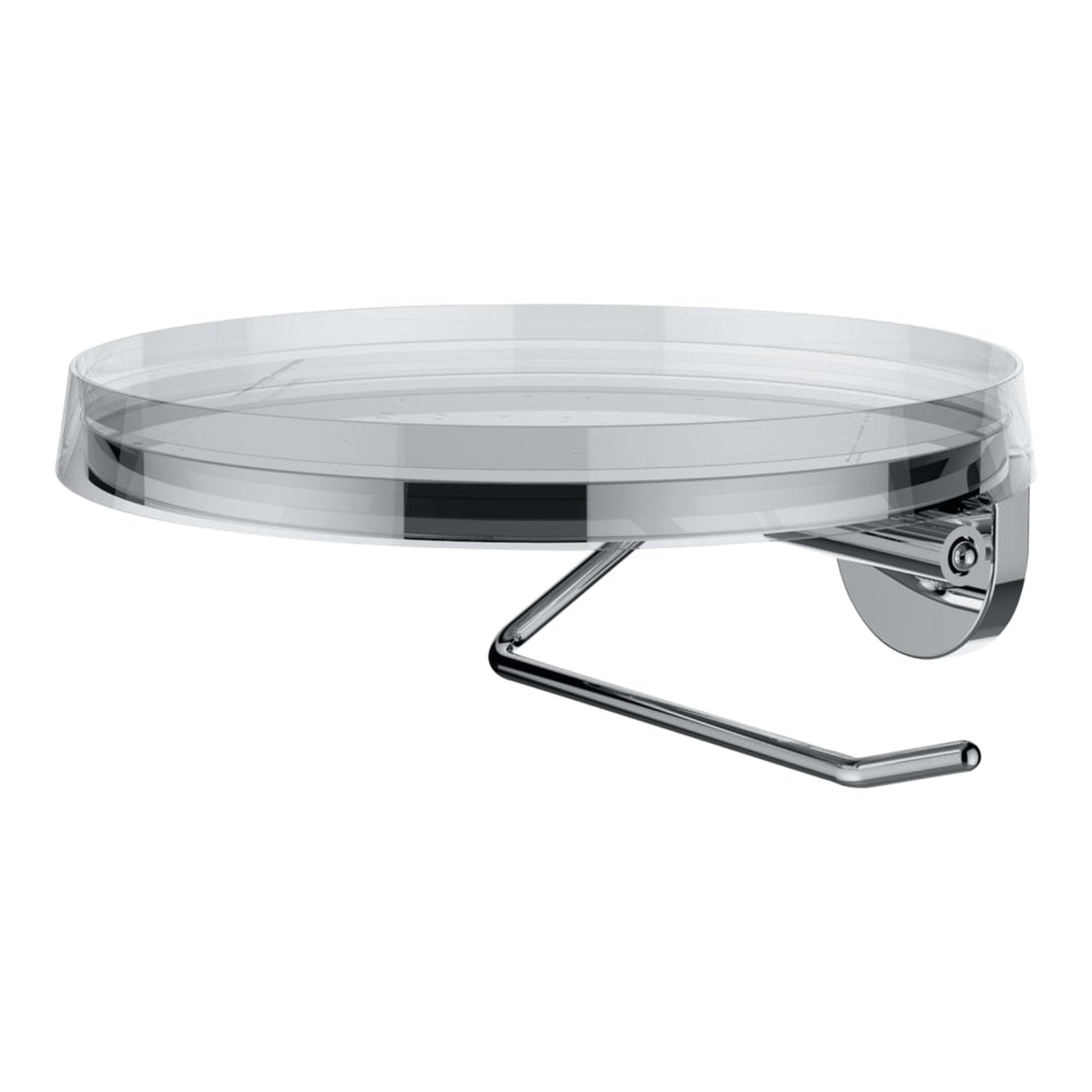 Laufen, Laufen Kartell 7" Chrome Toilet Paper Holder With Crystal Disc Tray